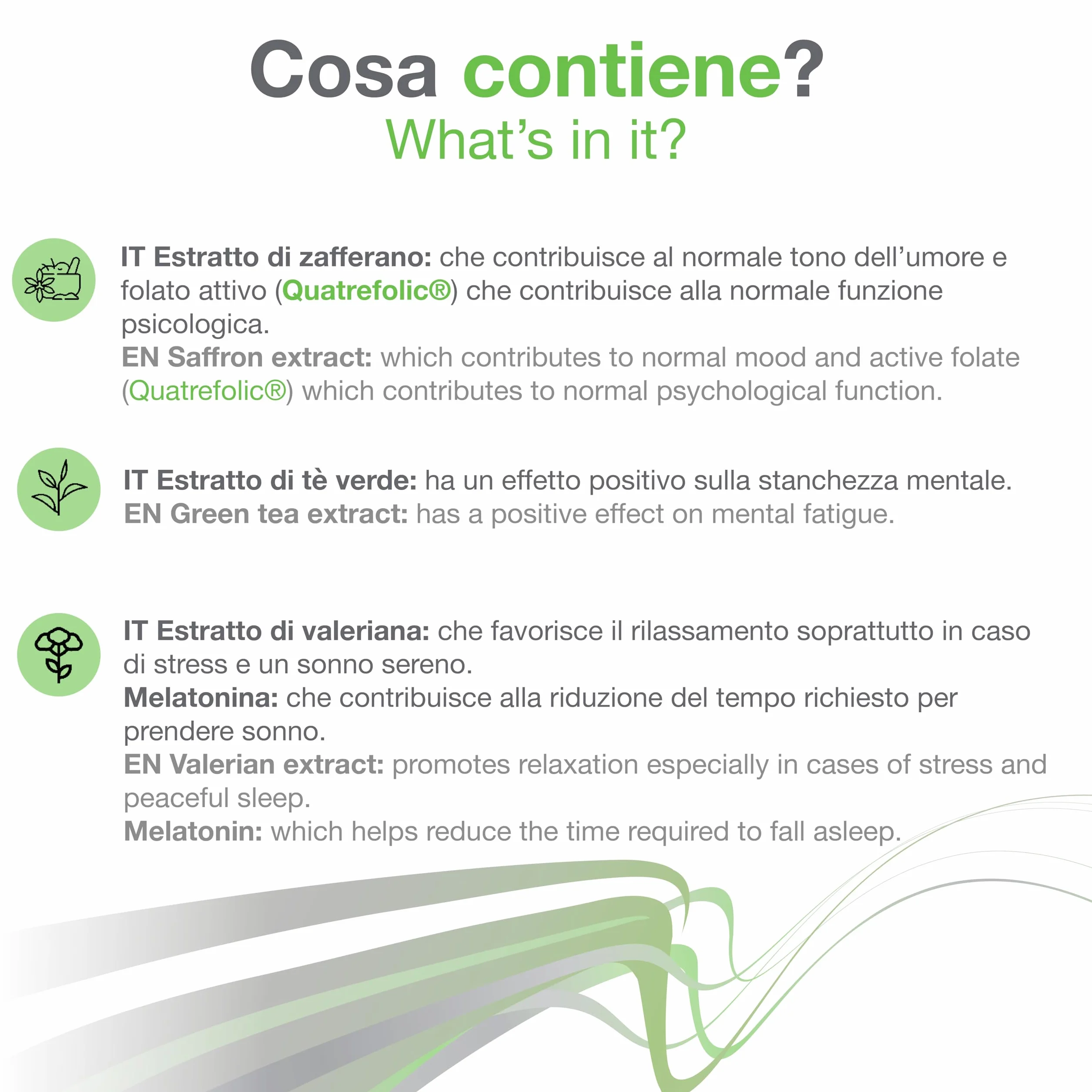 Tensiopram 60 compresse sublinguale, Naturale a Base di Valeriana, 1mg Melatonina, tè verde, zafferano Vit. D, Quatrefolic® e Myo-inositolo, per Ansia, Stress, Sonno e Umore, Vegan
