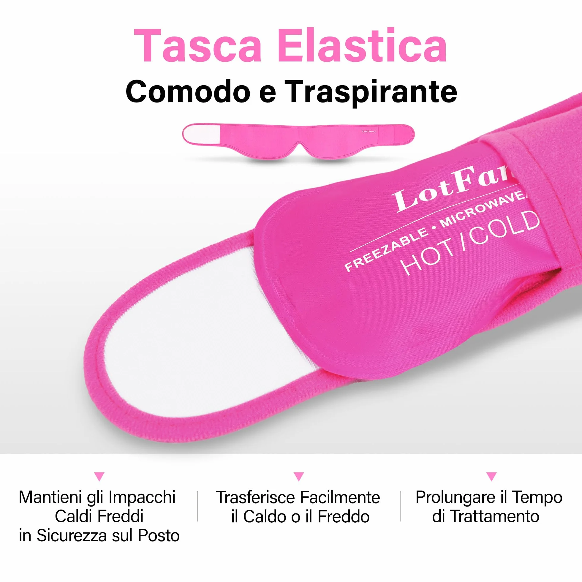 LotFancy Compresse Rinfrescanti per Denti del Giudizio, 4 Compresse Rinfrescanti per Raffreddamento per Mal di Denti, Mascella e Testa, Impacco di Ghiaccio Caldo e Freddo per Dolore Mandibolare (Rosa)