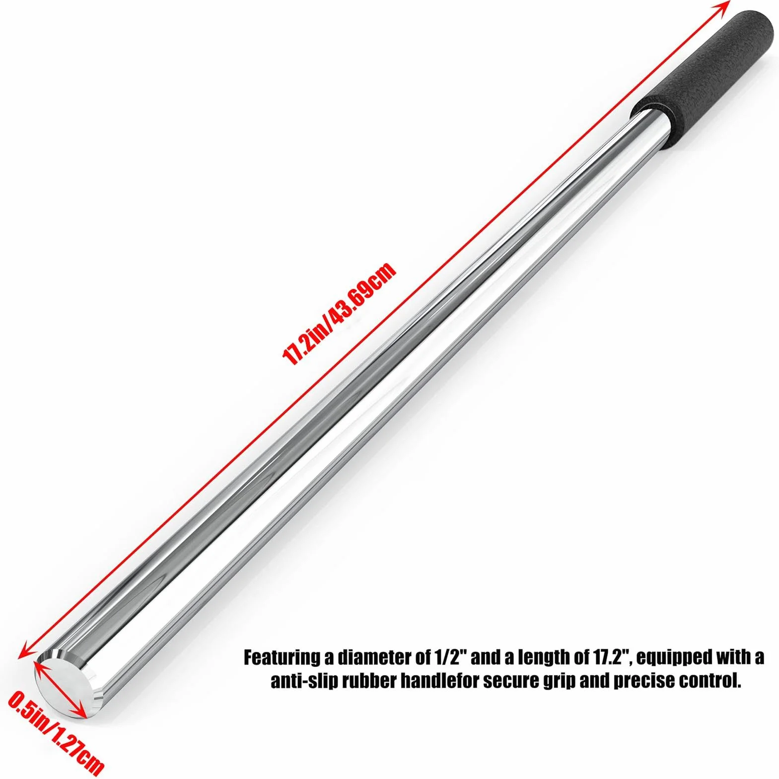 Garage Door Winding Torsion Spring Rod 17.2 in 43.56 cm 0.5 in 1.27 cm Compact Hardware Tool 45# Steel