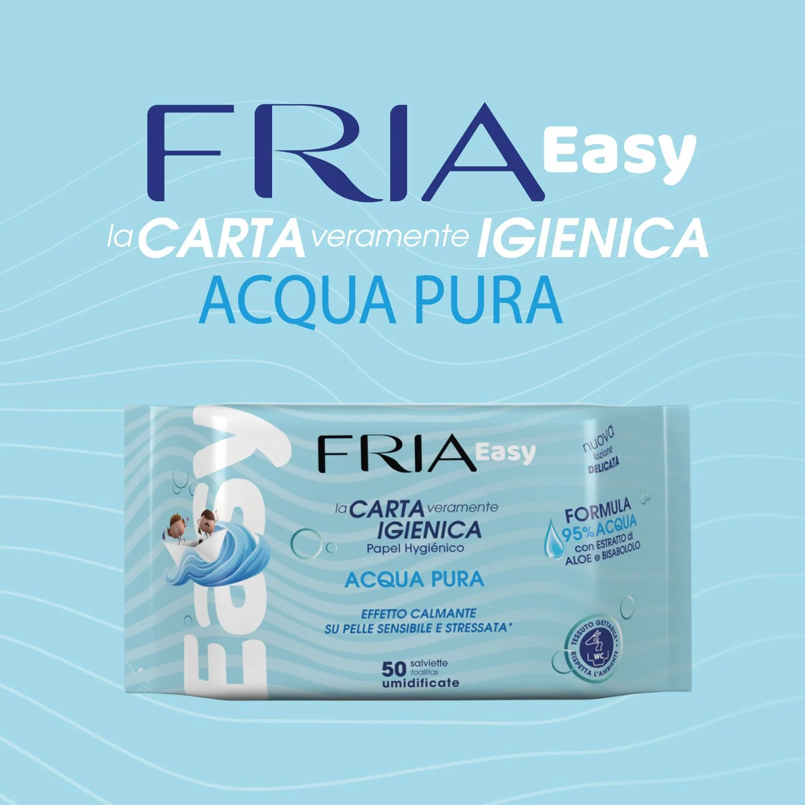 Fria Easy Salviette Umidificate Carta Igienica Effetto Calmante 50 Pz