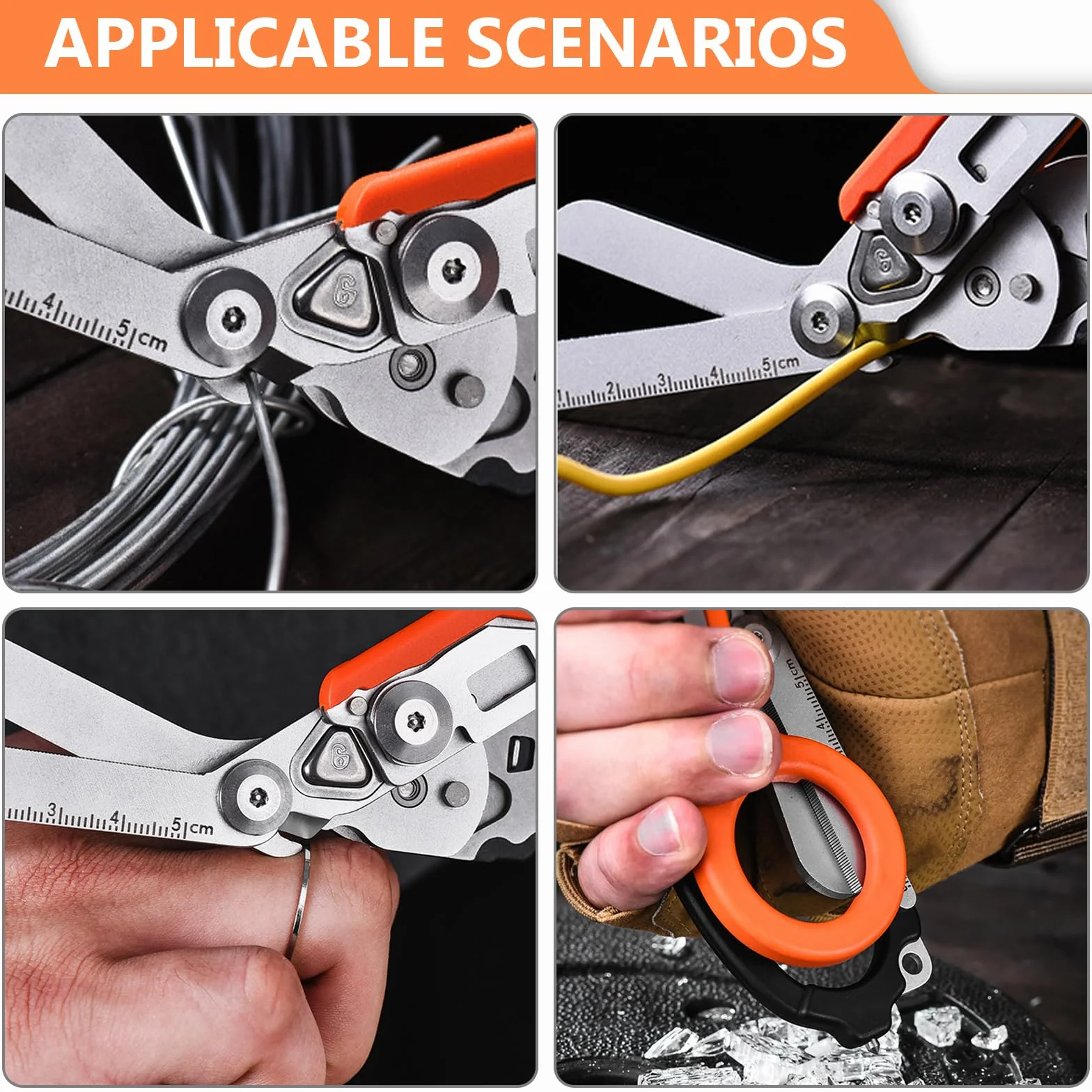 Forbici da Trauma Multitool 6 Funzioni Acciaio Inox Pieghevole per Emergenza Soccorso