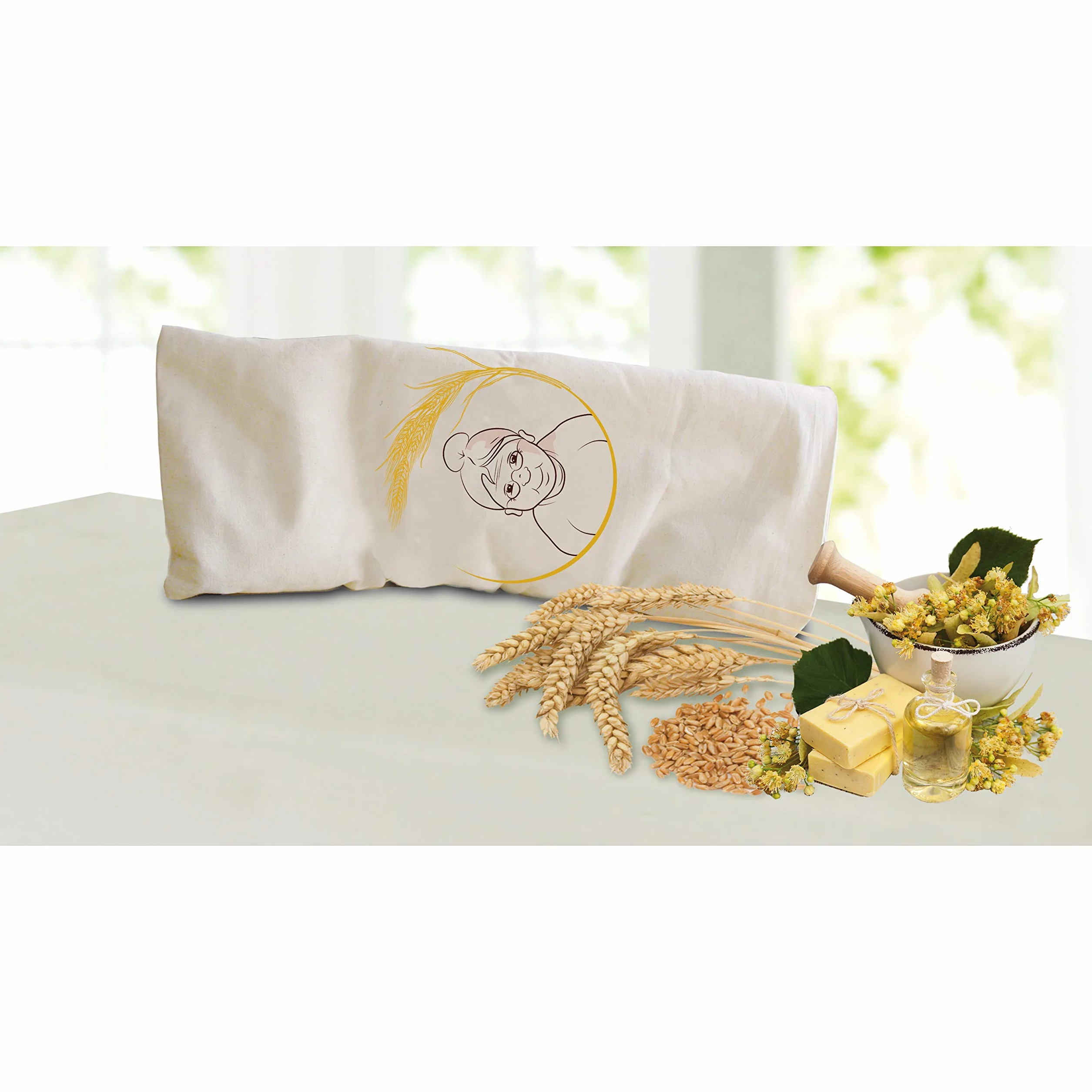 Gözze - Cuscino di Grano, Naturale, Imbottitura: 850 g, Tessuto di Base Spesso (3000 g/m²), 35% Cotone, 65% Poliestere, 20 x 53 cm - Naturale,