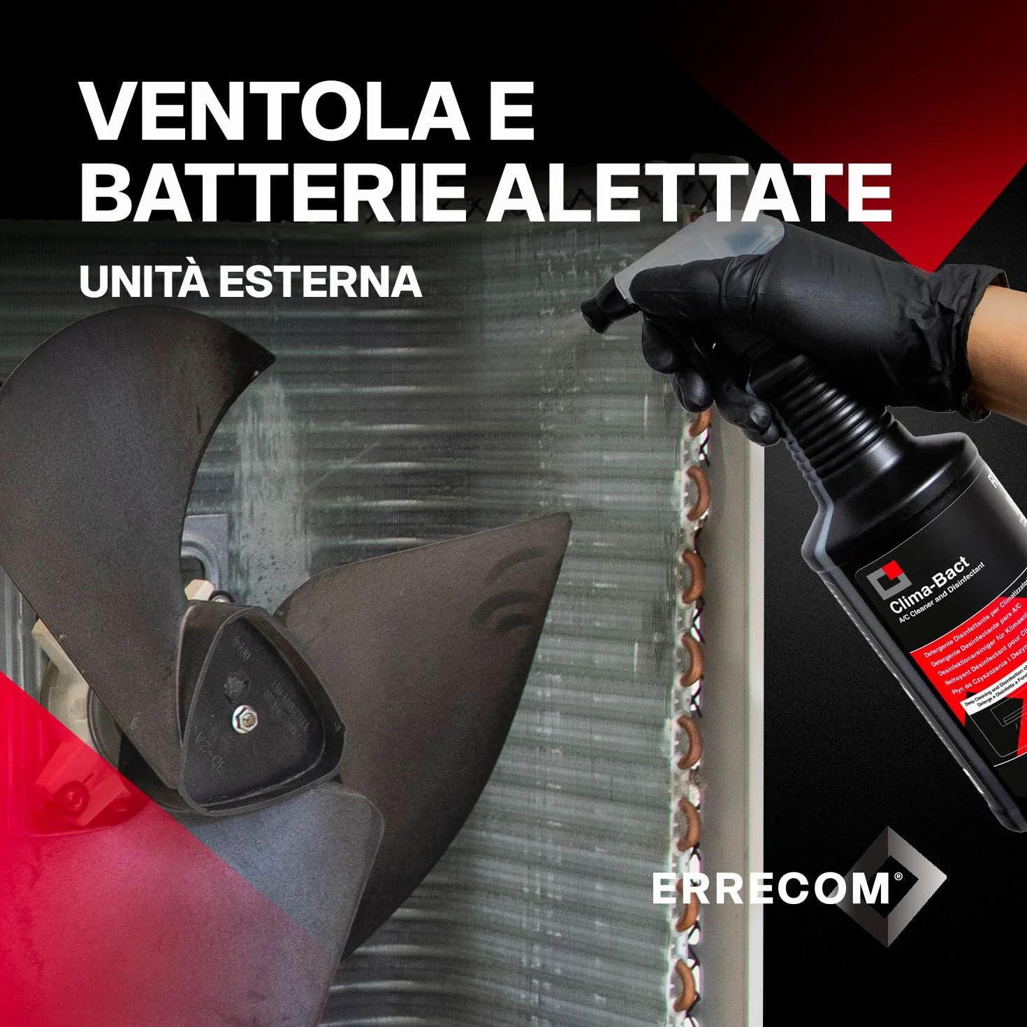 ERRECOM Clima-Bact Detergente Disinfettante per Climatizzatori 1L Biocida Biodegradabile