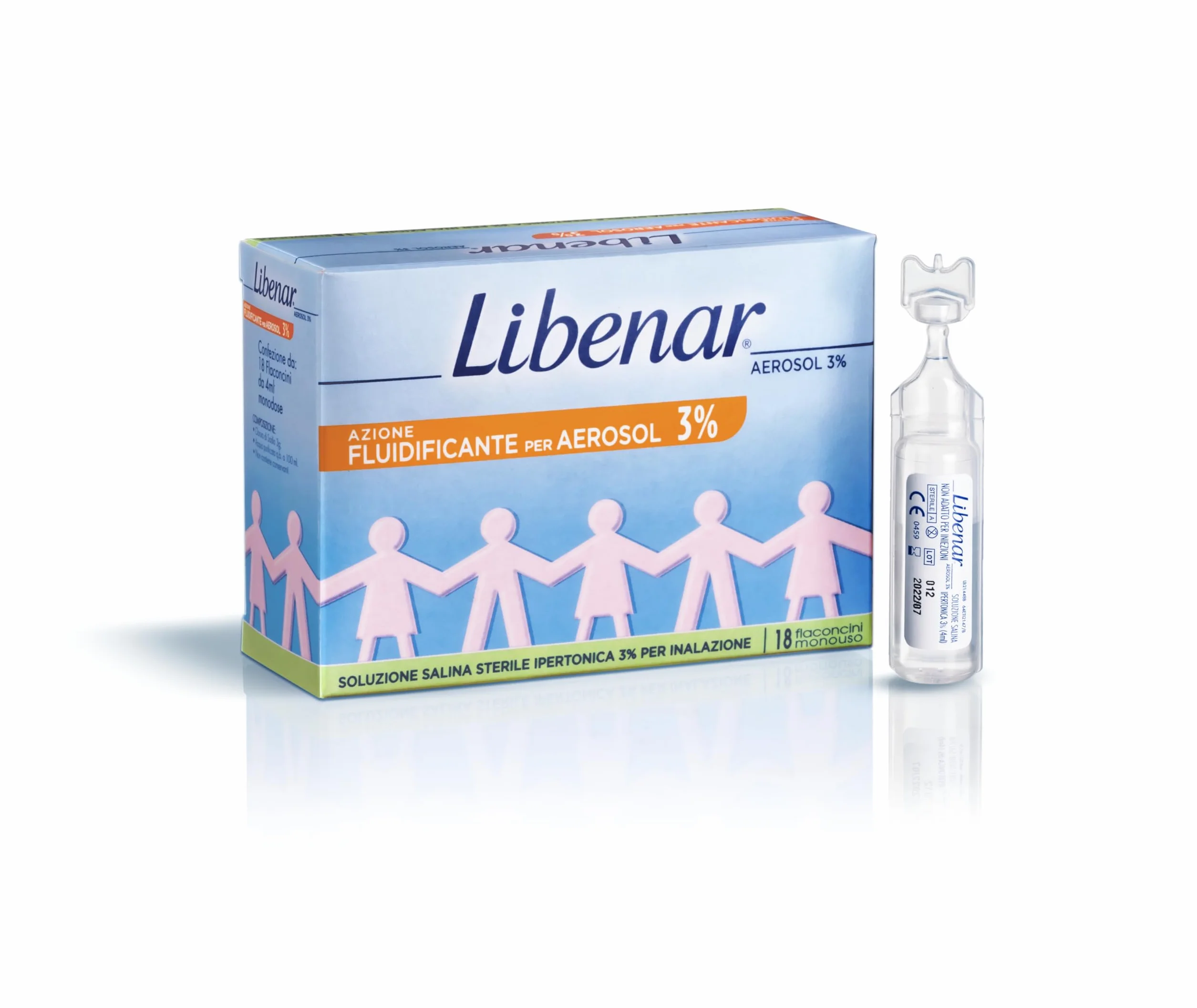 Libenar Fiale Aerosol Ipertoniche 3% per Inalazione, 18 Fiale da 4 ml