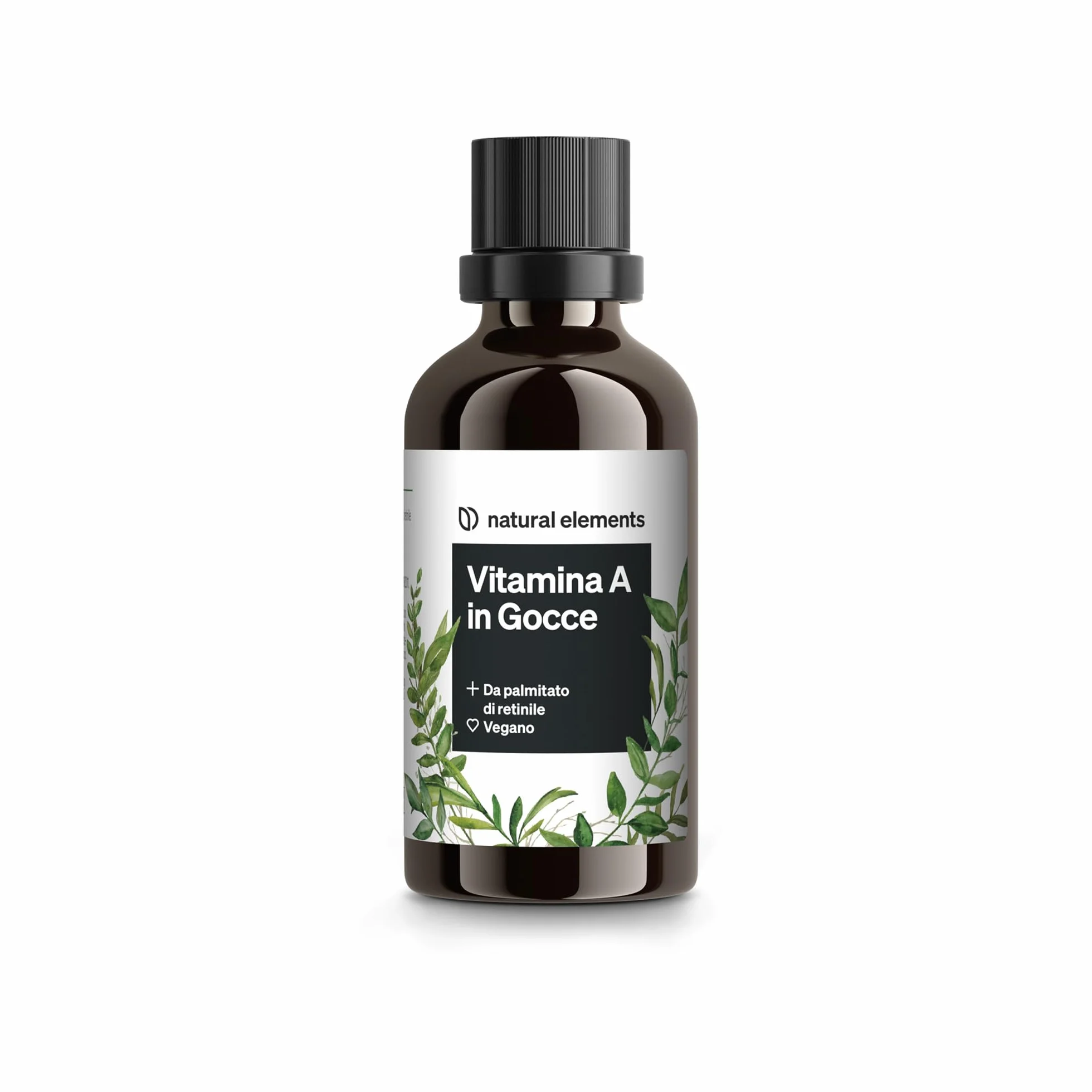 Vitamina A in Gocce – 50 ml (1.700 gocce) – vera vitamina A (palmitato di retinile) – disciolta in olio di cocco MCT – vegana, ad alto dosaggio e elevata biodisponibilità, senza additivi inutili
