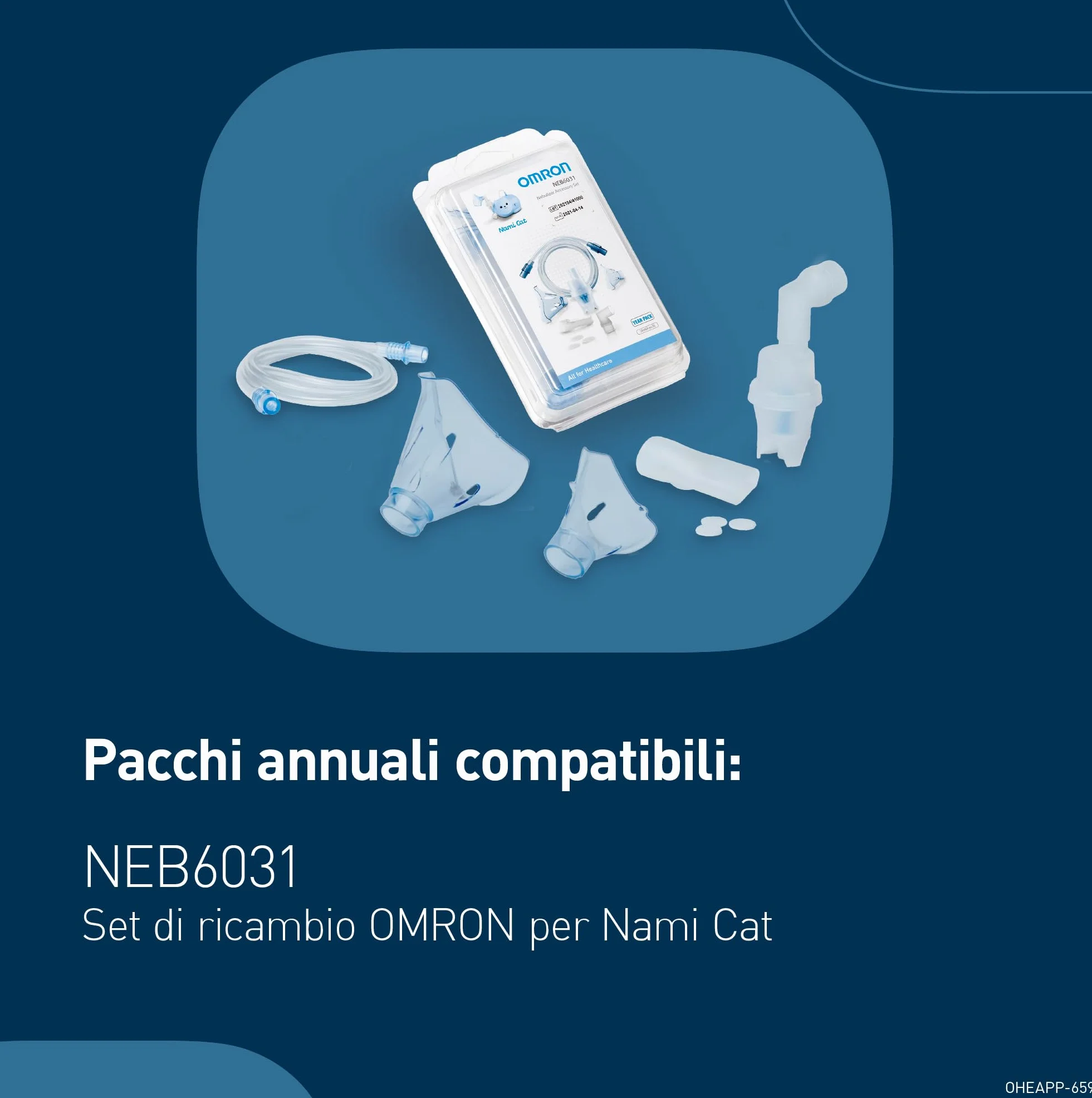OMRON Nami Cat Aerosol – Aerosol bambini, compatta e potente