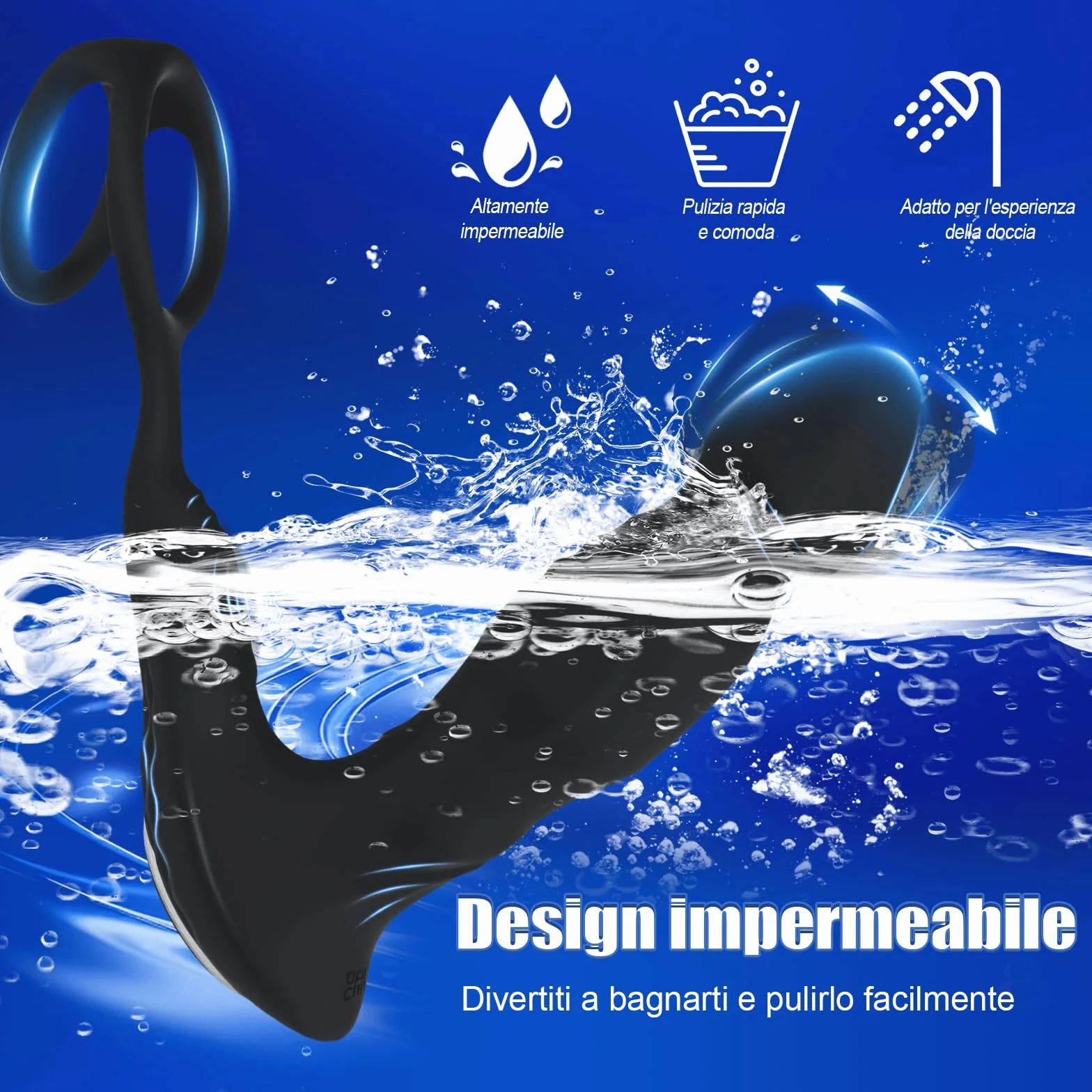 Vibratori Anali per Uomo Massaggiatore Prostatico con 9 Modalità Dildo Anale con Anello per Pene Stimolatore Prostata in Silicone Plug Anale Vibratore Uomo Coppie Sex Toys Dilatatore APP & Telecomando