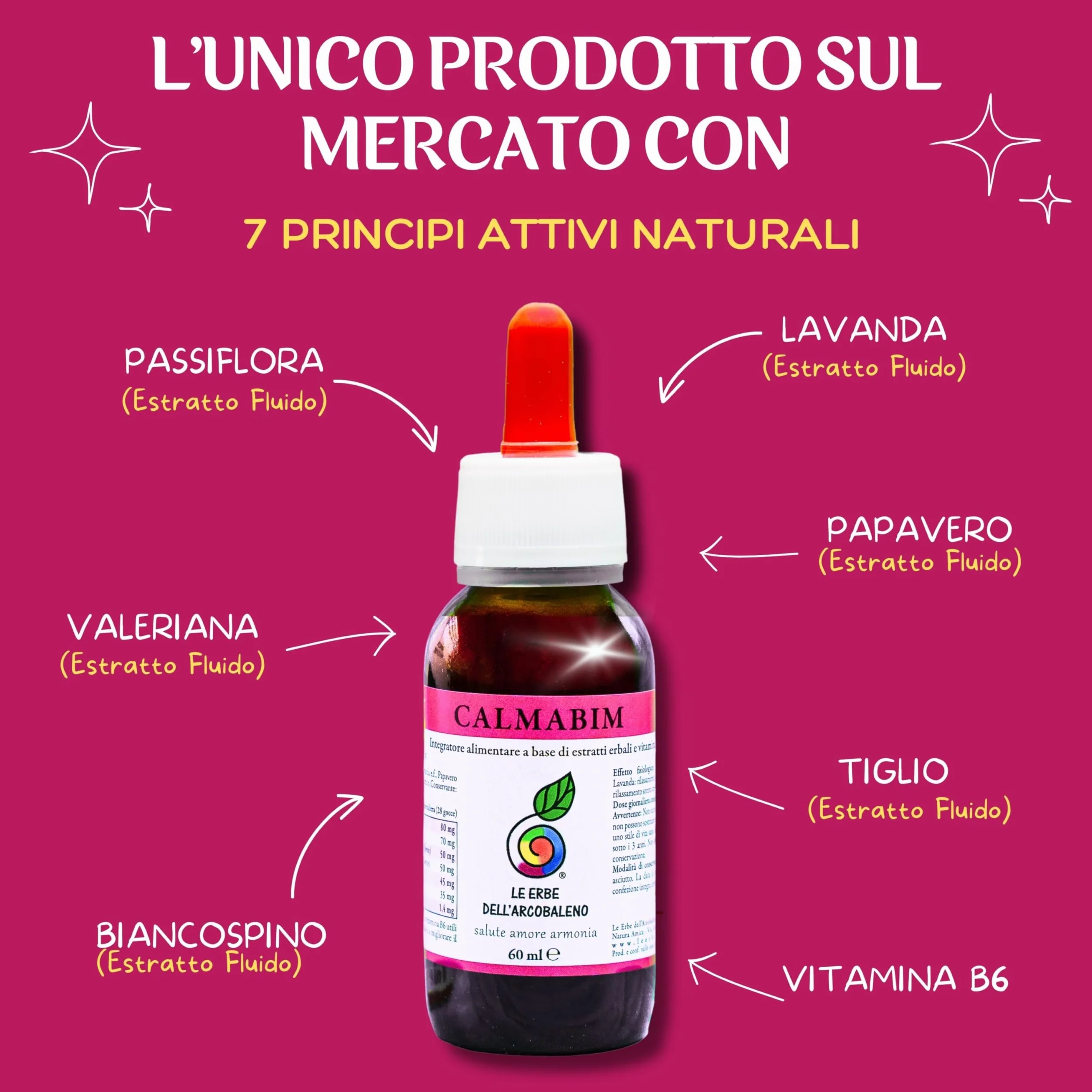 CalmaBim Gocce Per Dormire Bambini 60 ml - Passiflora Camomilla Vitamina B6 Rilassamento Naturale