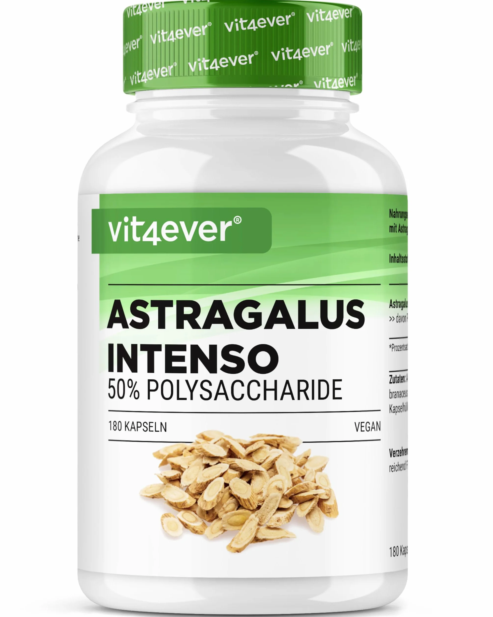 Vit4ever Astragalo 1400 mg Estratto Puro 180 Capsule 50% Polisaccaridi Integratore Vegano