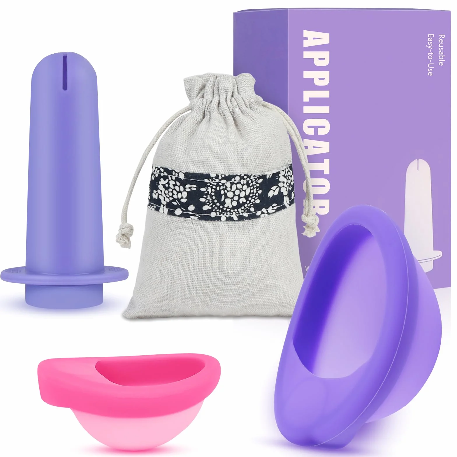 Dischi Periodici Riutilizzabile, 2 Pezzi Disco Mestruale(S+L), Coppa Mestruale in Silicone con Applicatore, Che Può Essere Facilmente Rimosso, per Donne Sport Attivi, Nuoto, a Prova di Perdite