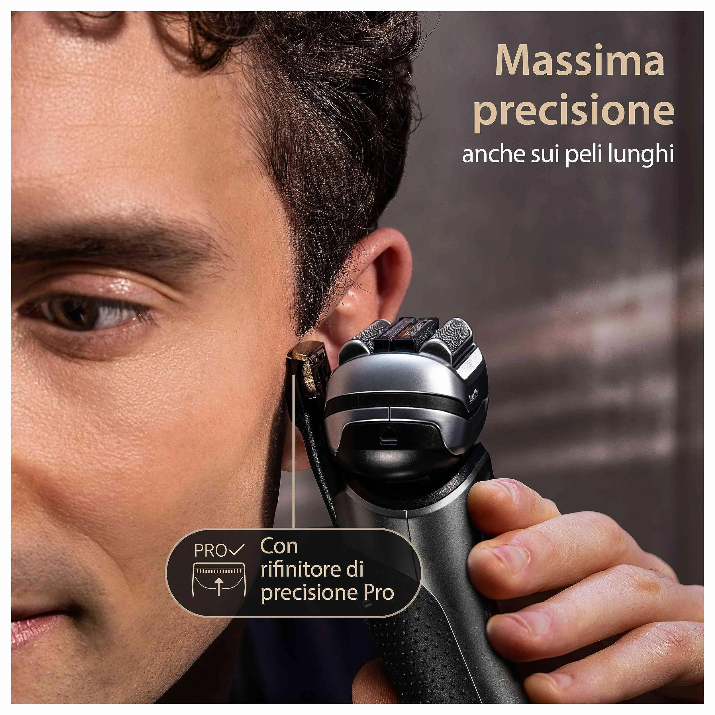 Braun Series 9 PRO+ Rasoio Elettrico Uomo, Impermeabile, Batteria Litio Ion, Serie 9567cc Argento