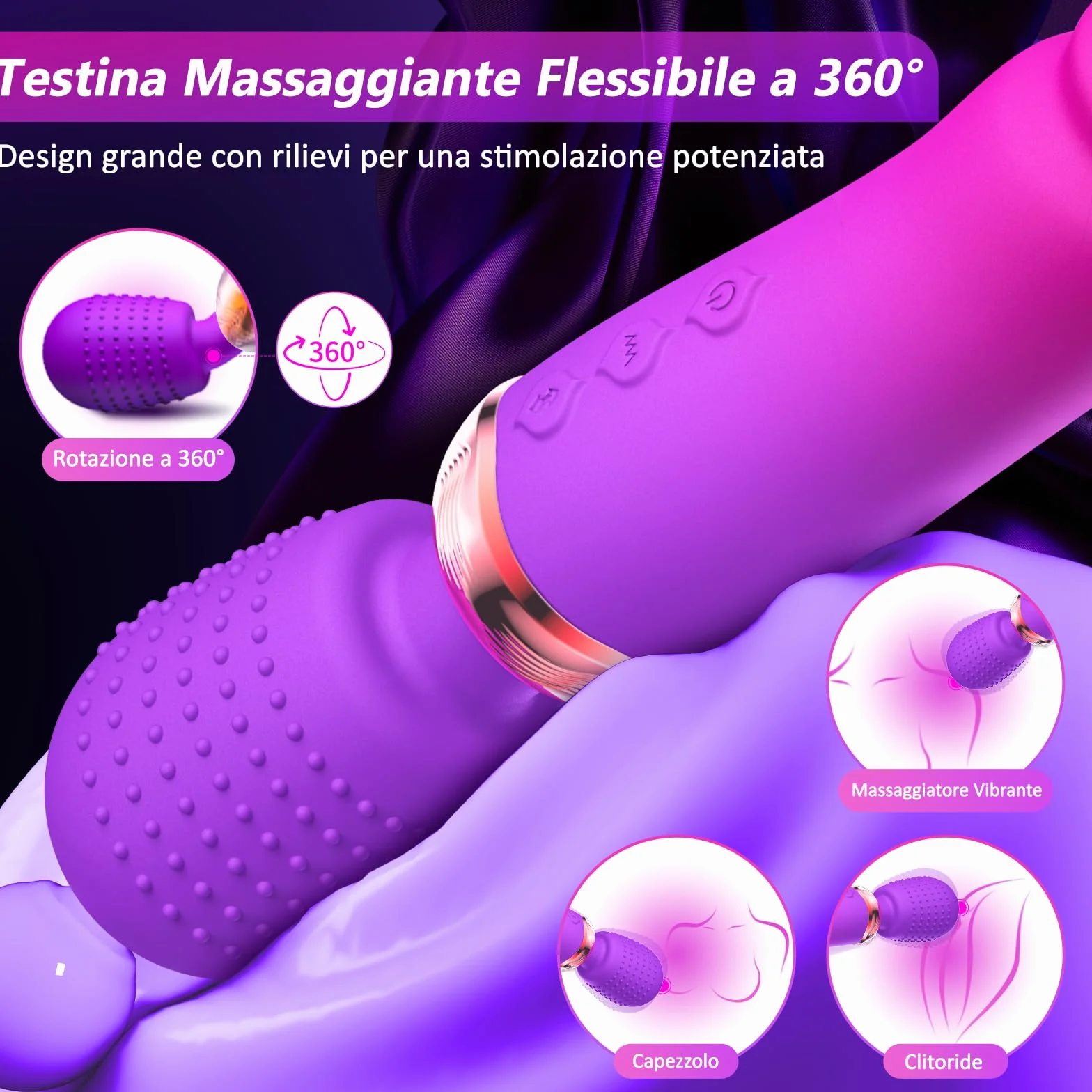Vibratore Bacchetta Massaggiante Dildo Telescopico Sex Toys, Vibratoreper Donna con 10+5+Riscaldante Sexytoysys Coppia, Vibratoreper Donna Professionale Vibratori Stimolazione Clitoride Punto G