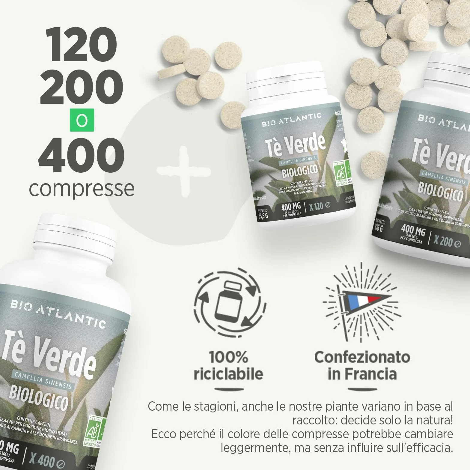 Tè Verde Bio - 400 mg - 200 Compresse