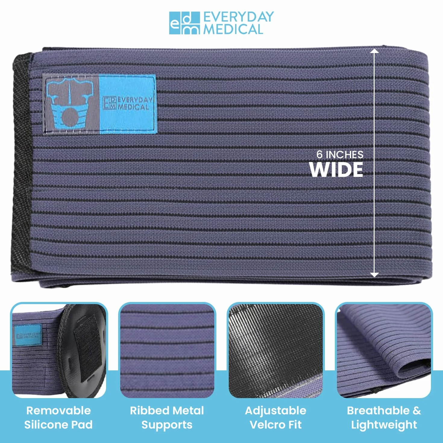 Everyday Medical Cintura Ernia Ombelicale Ernia Addominale per Ombelico Supporto I Ernia Dell'ombelico per Donne e Uomini I Cinto per Ernia Aiuta ad Alleviare il Dolore I Umbilical Hernia Belt