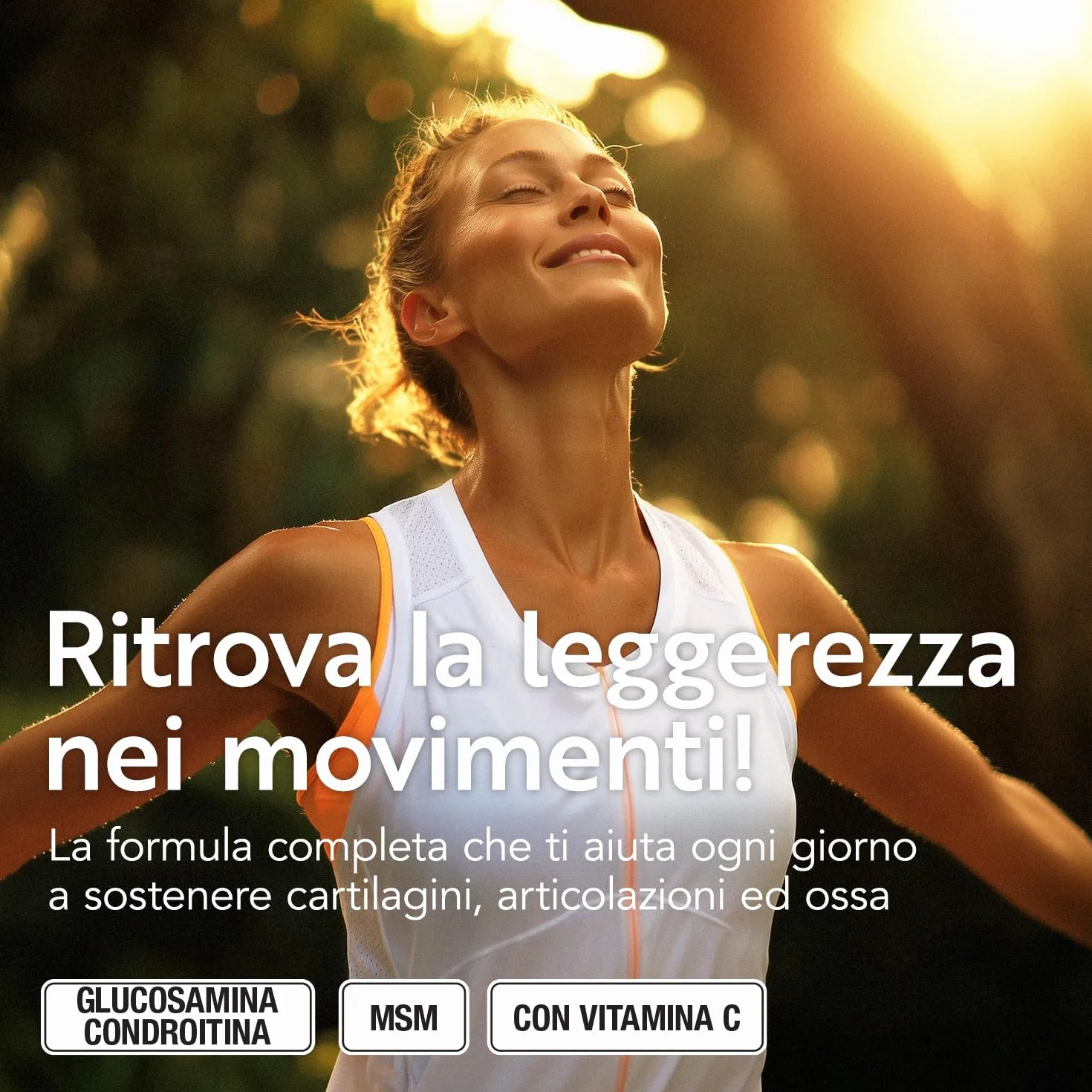 Glucosamina Condroitina Msm 730mg per Compressa PiùLife, Integratore Articolazioni e Cartilagine ginocchio, Complex Condroitina Glucosamina Alto Dosaggio con Vitamina C per il Collagene