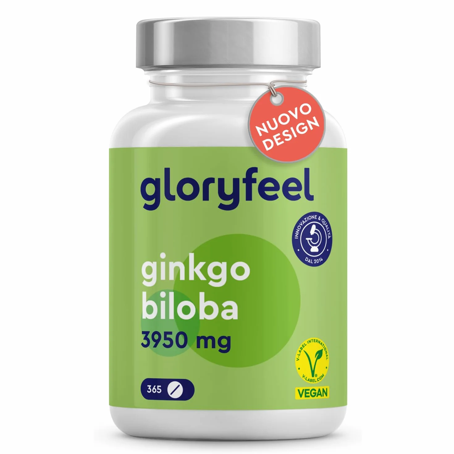 Ginkgo Biloba 50:1 Estratto 3950 mg Integratore Circolazione Concentrazione Memoria 365 Compresse