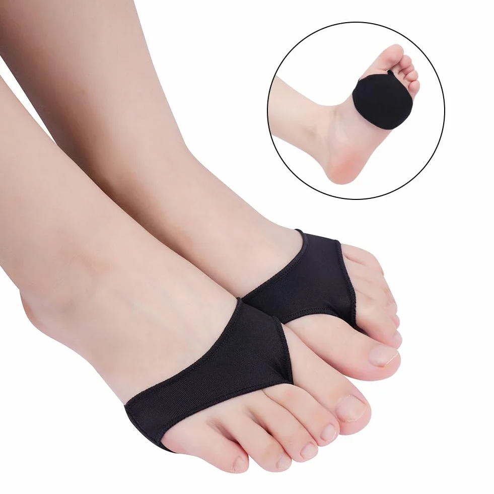 LOPHE Cuscinetti Metatarsali 2 Pezzi in Tessuto, Cuscinetto Metatarsale Traspirante Morbido, Metatarsal Pads per Scarpe e Piedi, Nero
