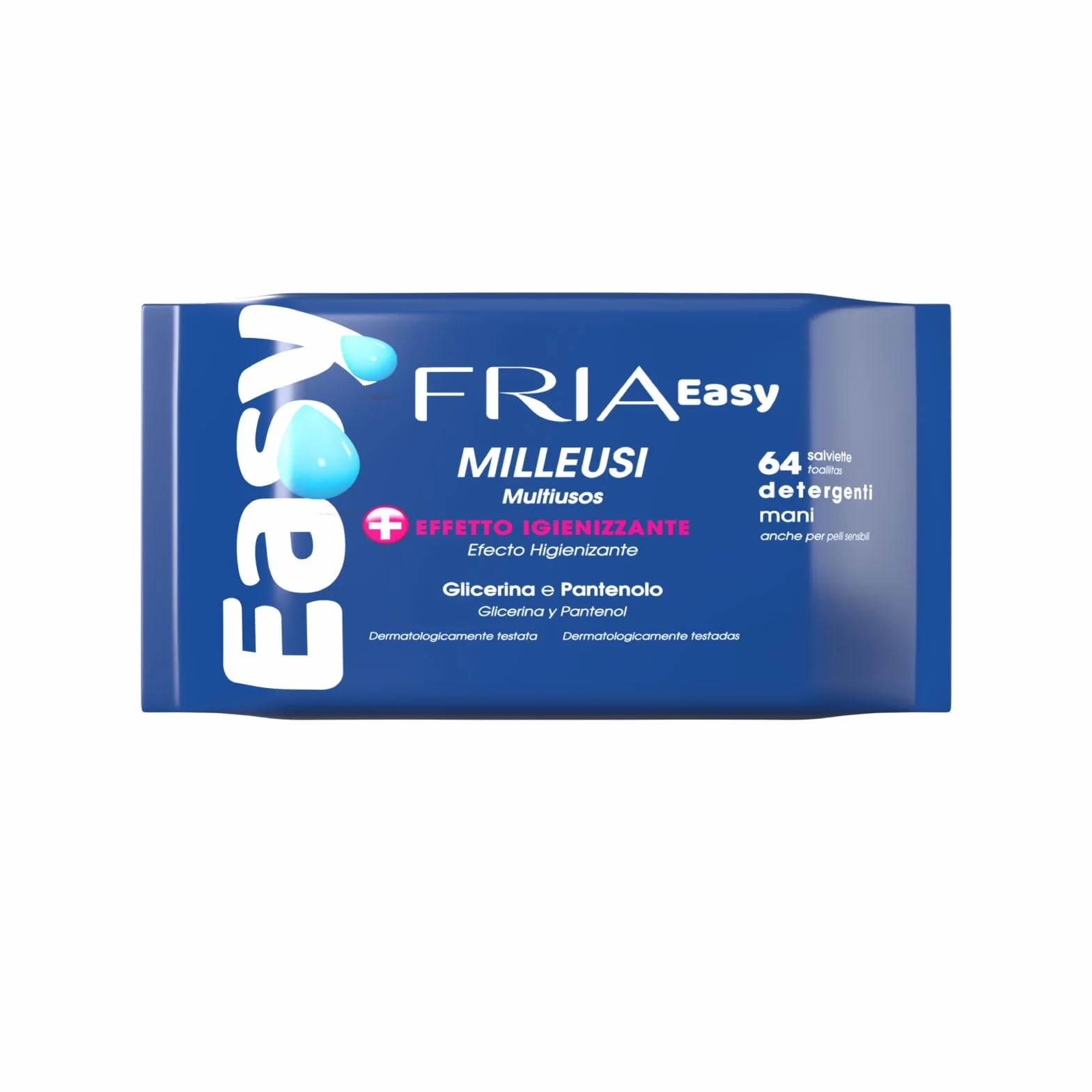 Fria Easy Salviette Milleusi con Glicerina e Pantenolo, Confezione da 64