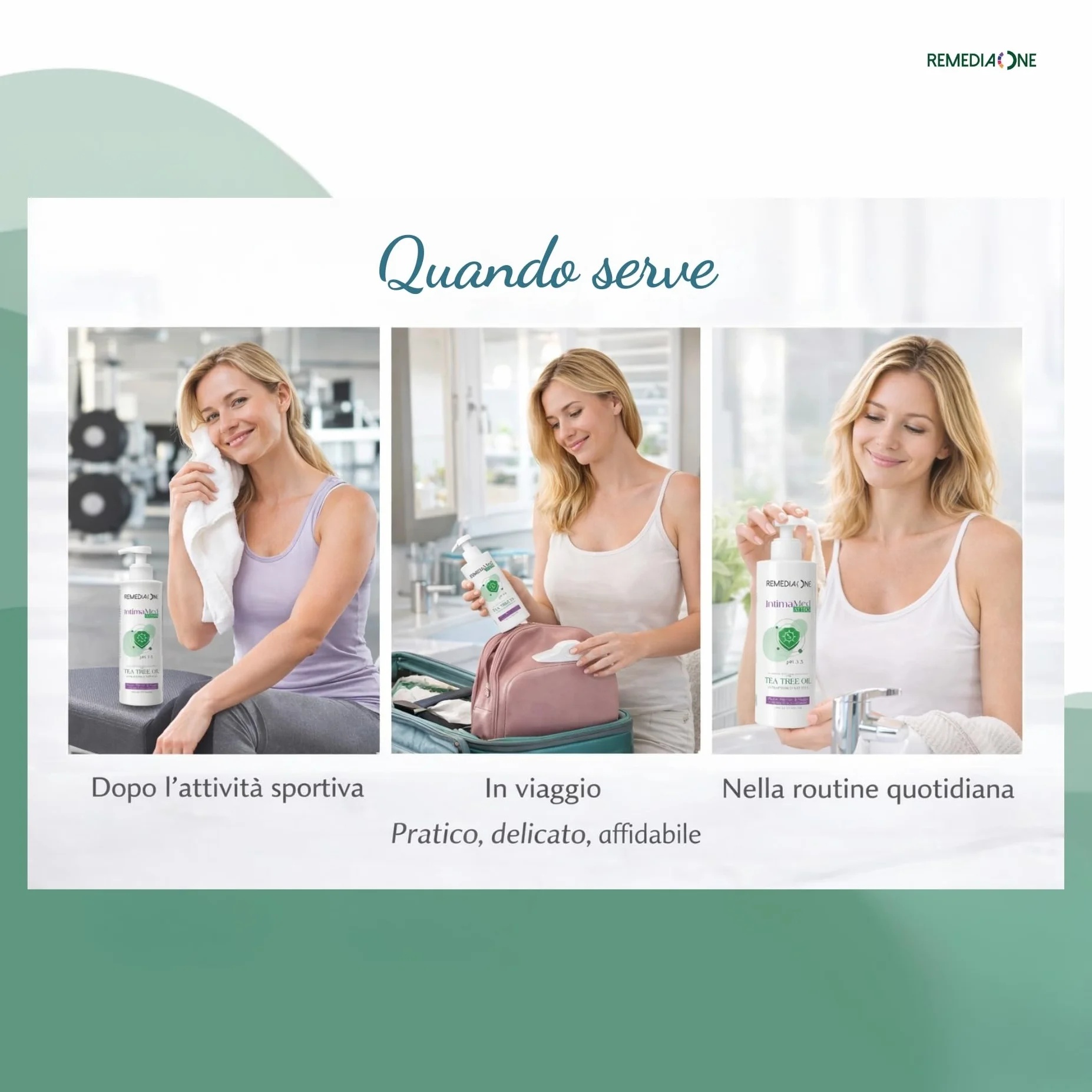 REMEDIA ONE Detergente Intimo Uomo Donna Tea Tree Oil Sapone Intimo Antibatterico Naturale pH 3.5 500 ml