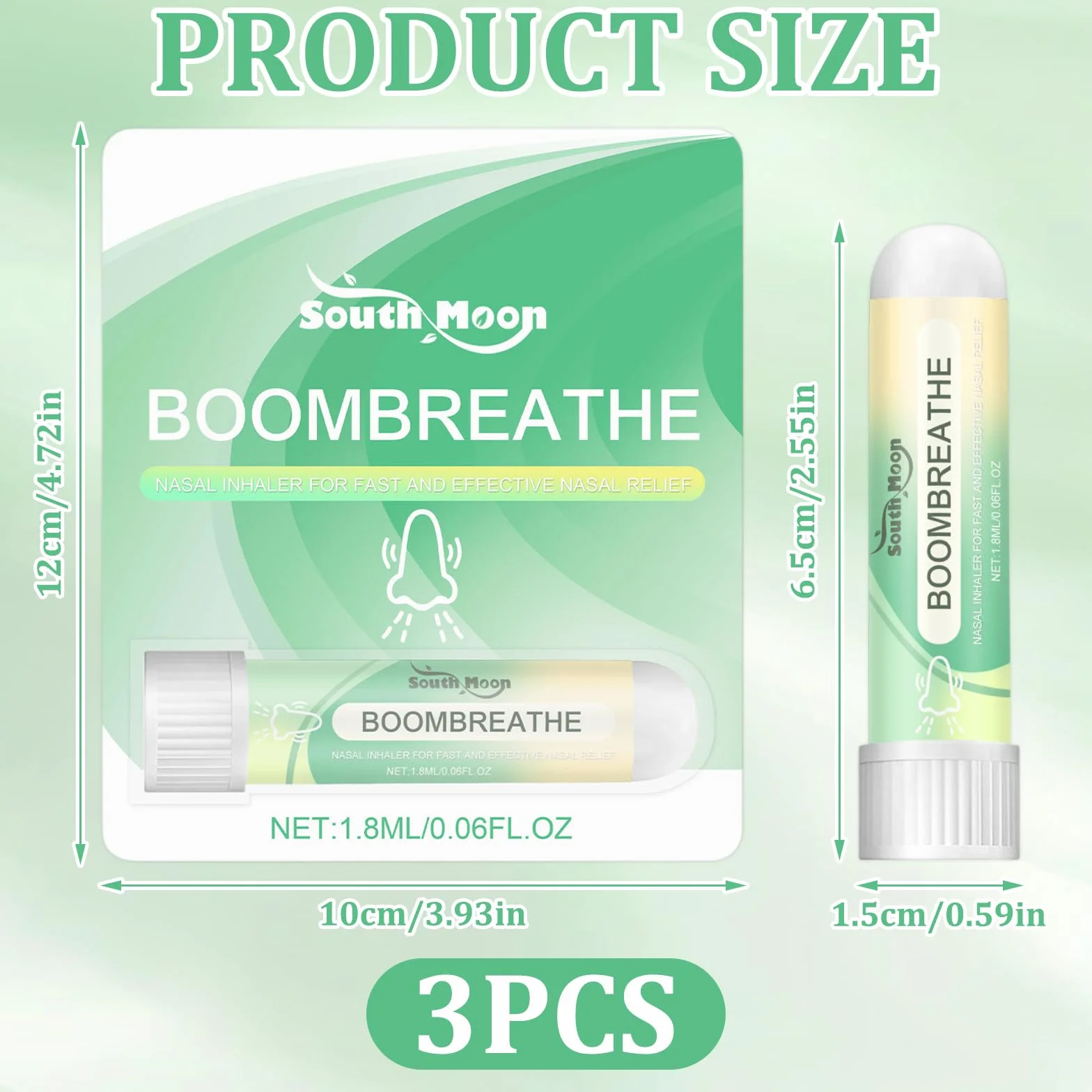 3 Pezzi Inalatore Thailandese Con Sensazione Di Freschezza Piccolo E Portatile Nasal Stick Perfetti per Lavoro, Studio O Viaggi