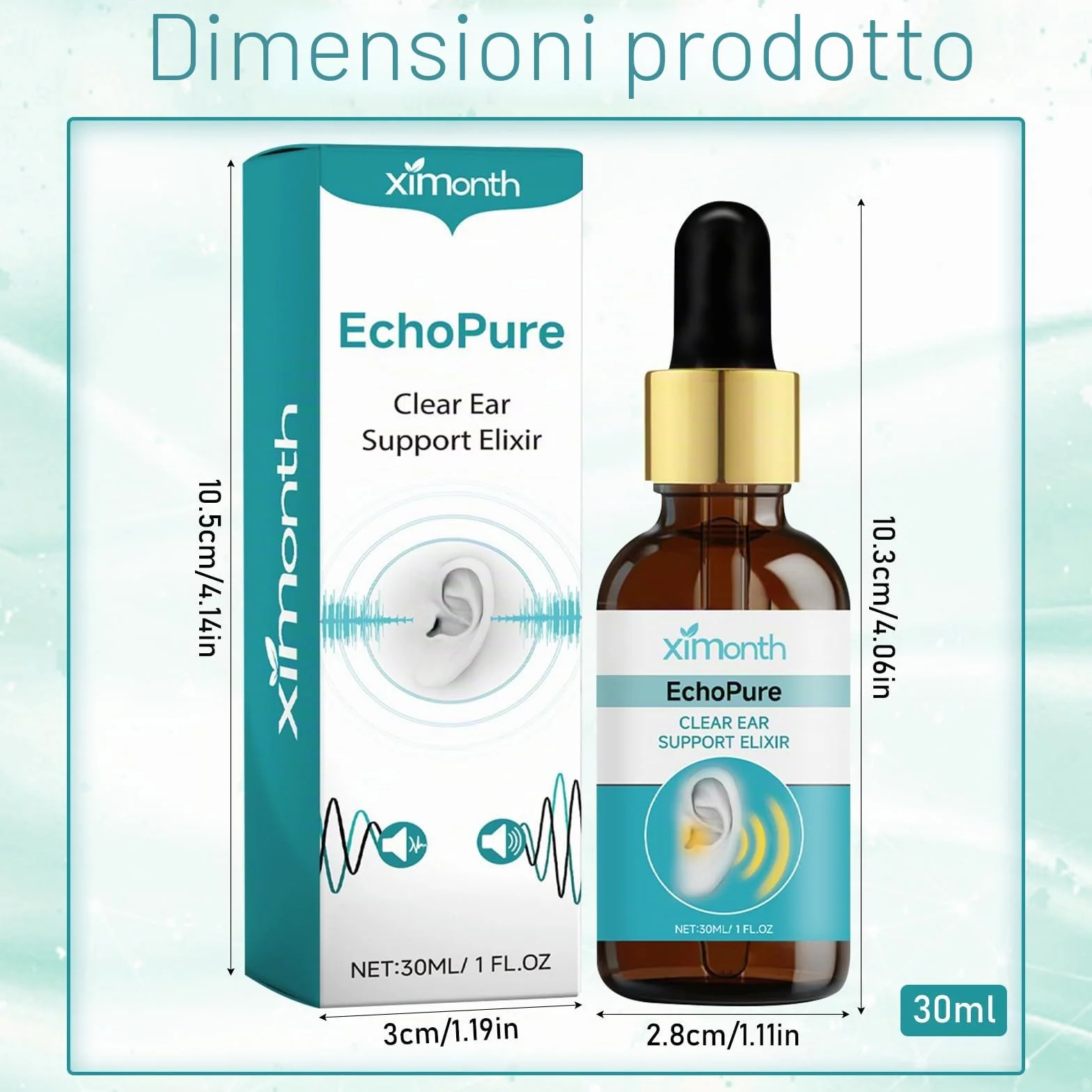 Sollievo per l'acufene, gocce auricolari per l'acufene, efficace contro l'acufene acuto e cronico, sollievo da acufene e ronzio per le orecchie, rilascio