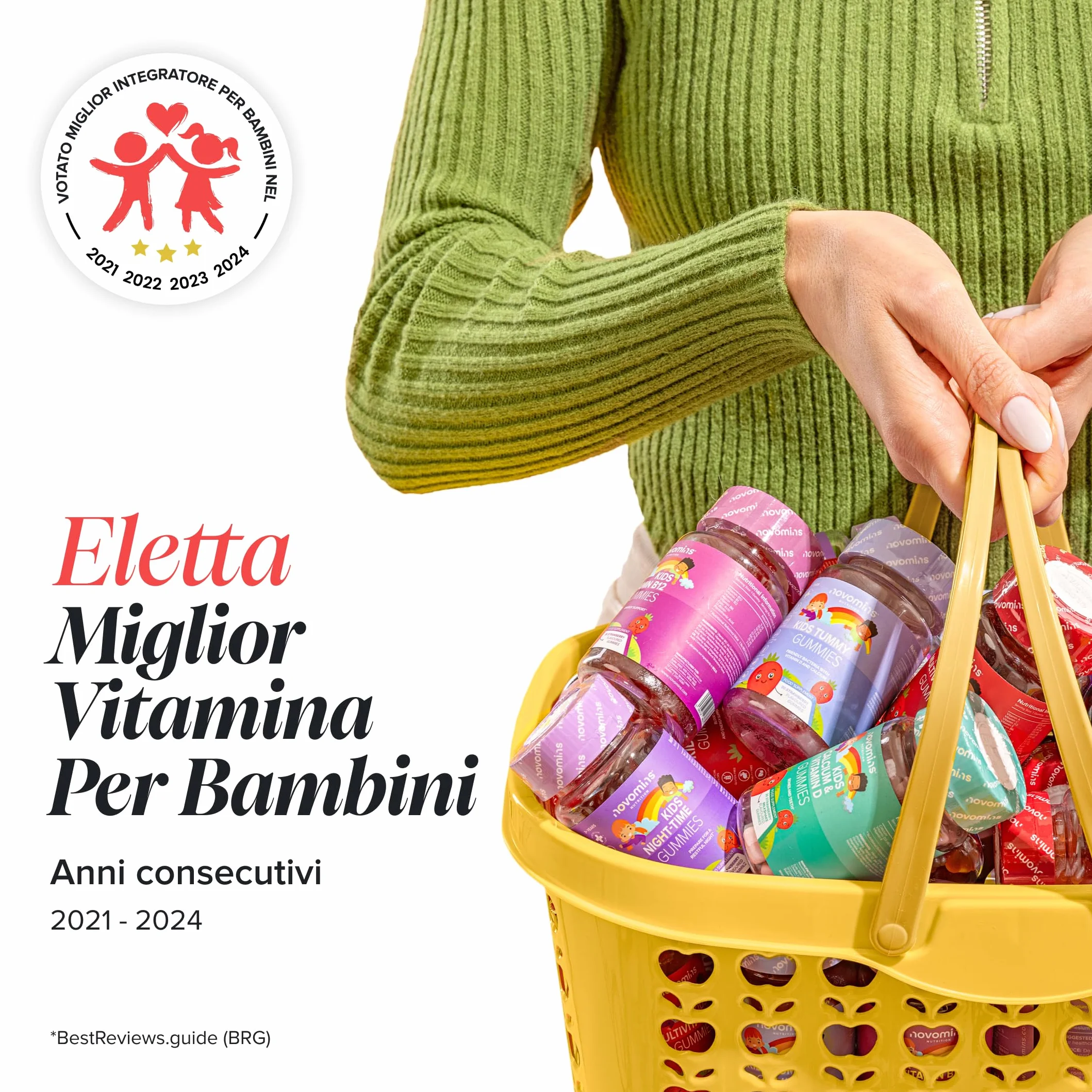 Ferro Bambini Gommose – Ferro + Vitamina C per l'Assorbimento – Energia, Globuli Rossi e Difese – Vegano, Senza Glutine – 30 Gommose Gusto Fragola – Novomins