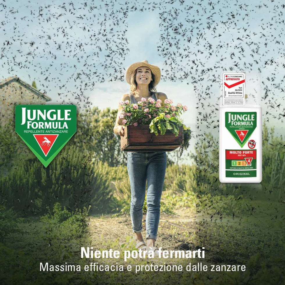 JUNGLE FORMULA Molto Forte Spray Antizanzare 9 ore Protezione 2x75 ml