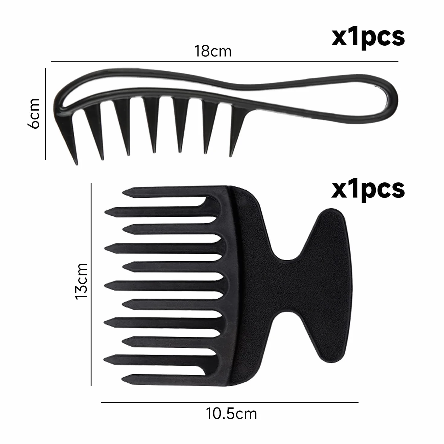 Pettine Largo per Capelli Ricci, Strumento Portatile per Parrucchiere, 2 Pezzi