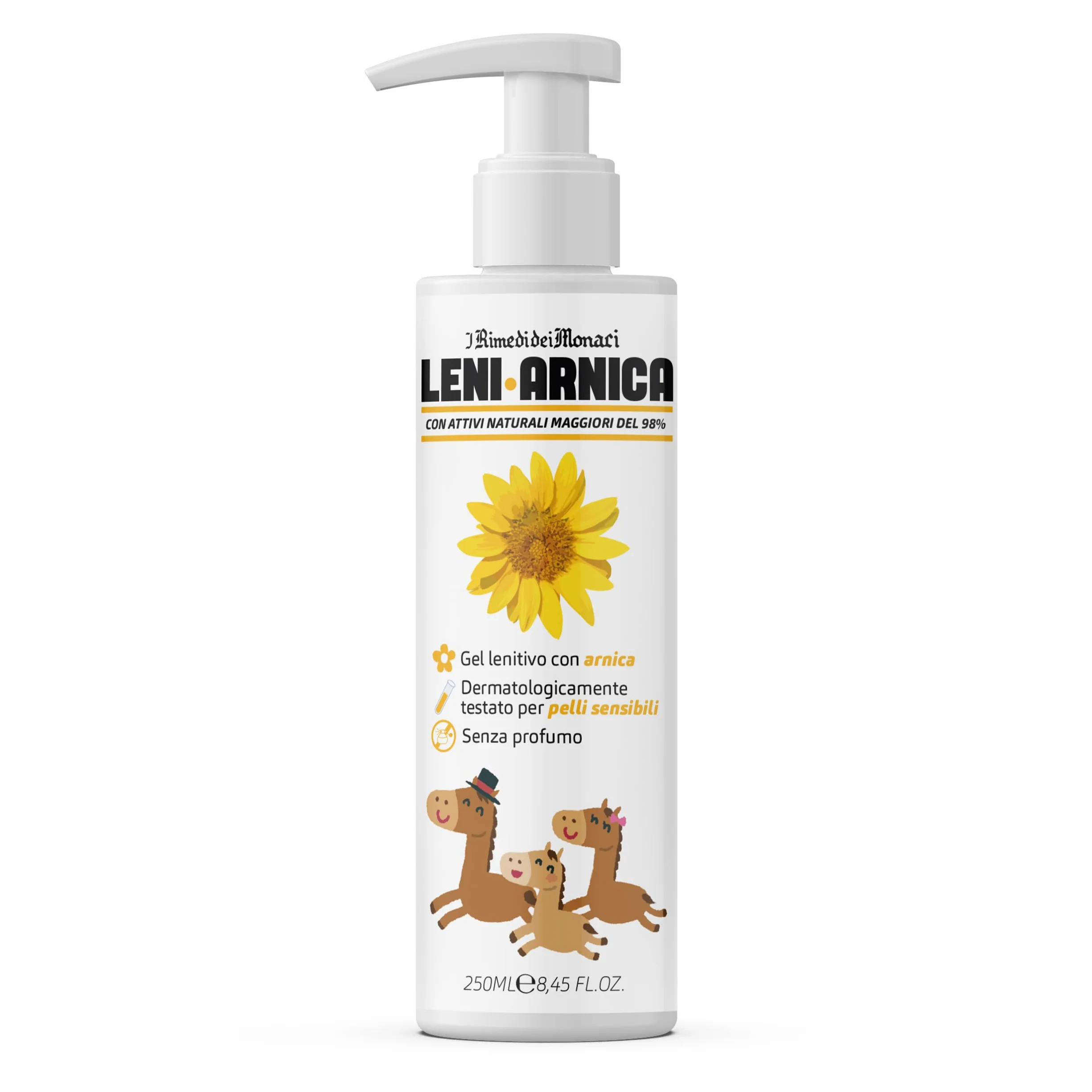 LeniArnica Gel Arnica Montana 98% Pelli Sensibili 250ml - Lenitivo Ipoallergenico Senza Profumo
