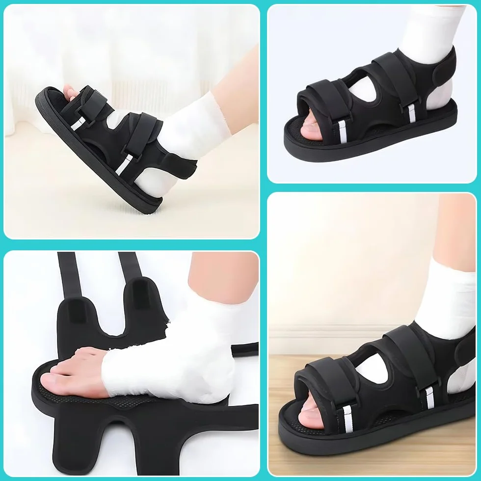 Scarpe in Gesso per Piedi Riabilitazione Regolabili Post Operatoria Nero