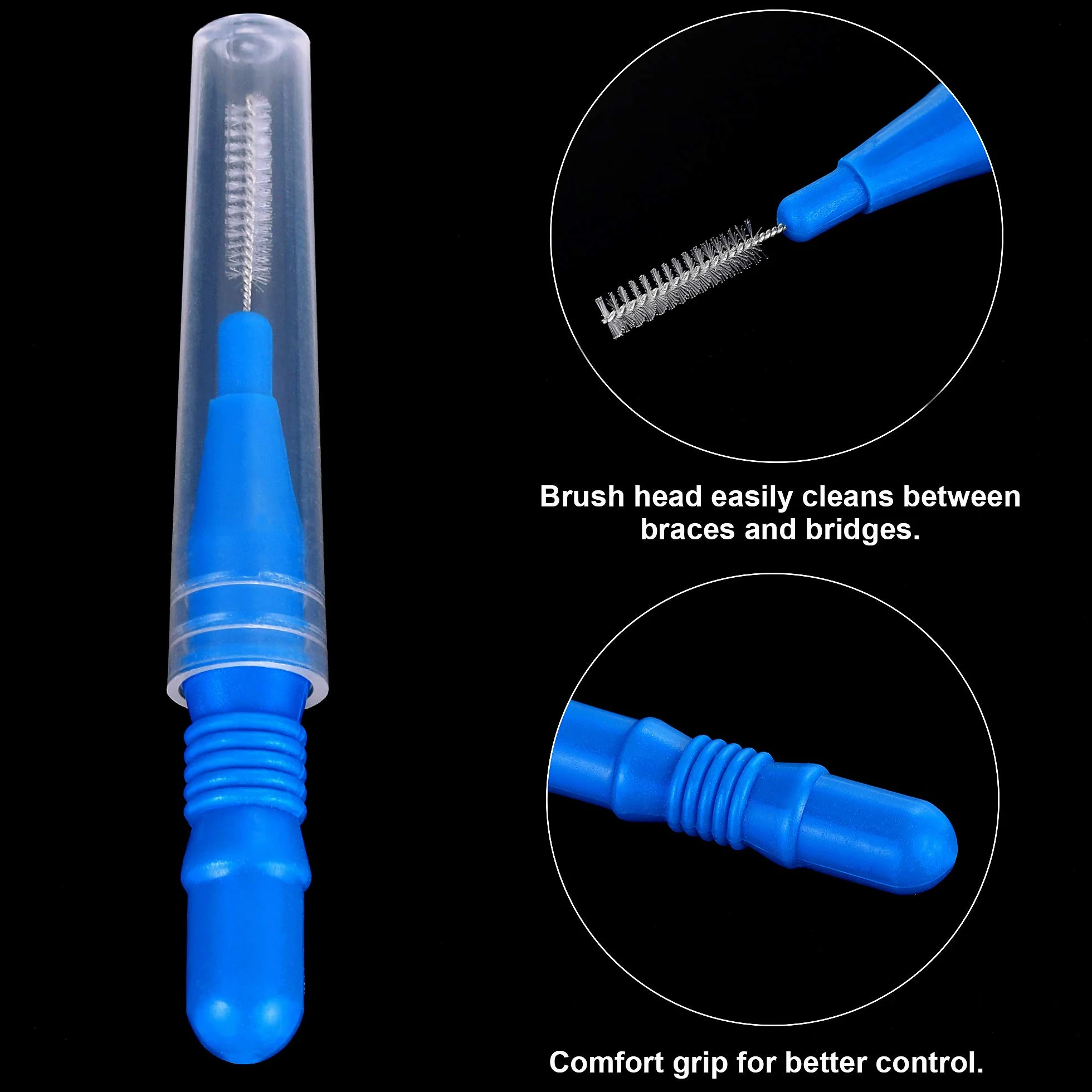 Spazzolino Interdentale Stuzzicadenti Dentali Flosser 100 Pezzi Igiene Orale Strumento (Rosso, Blu)