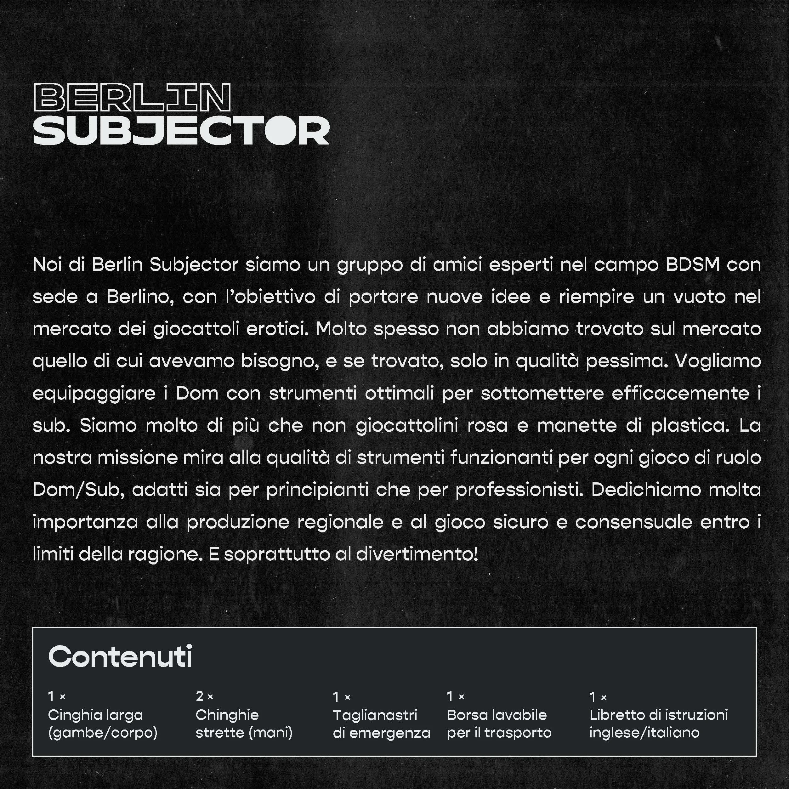 Set bondage tedesco Berlin Subjector giocattolo per adulti legare sesso estremo