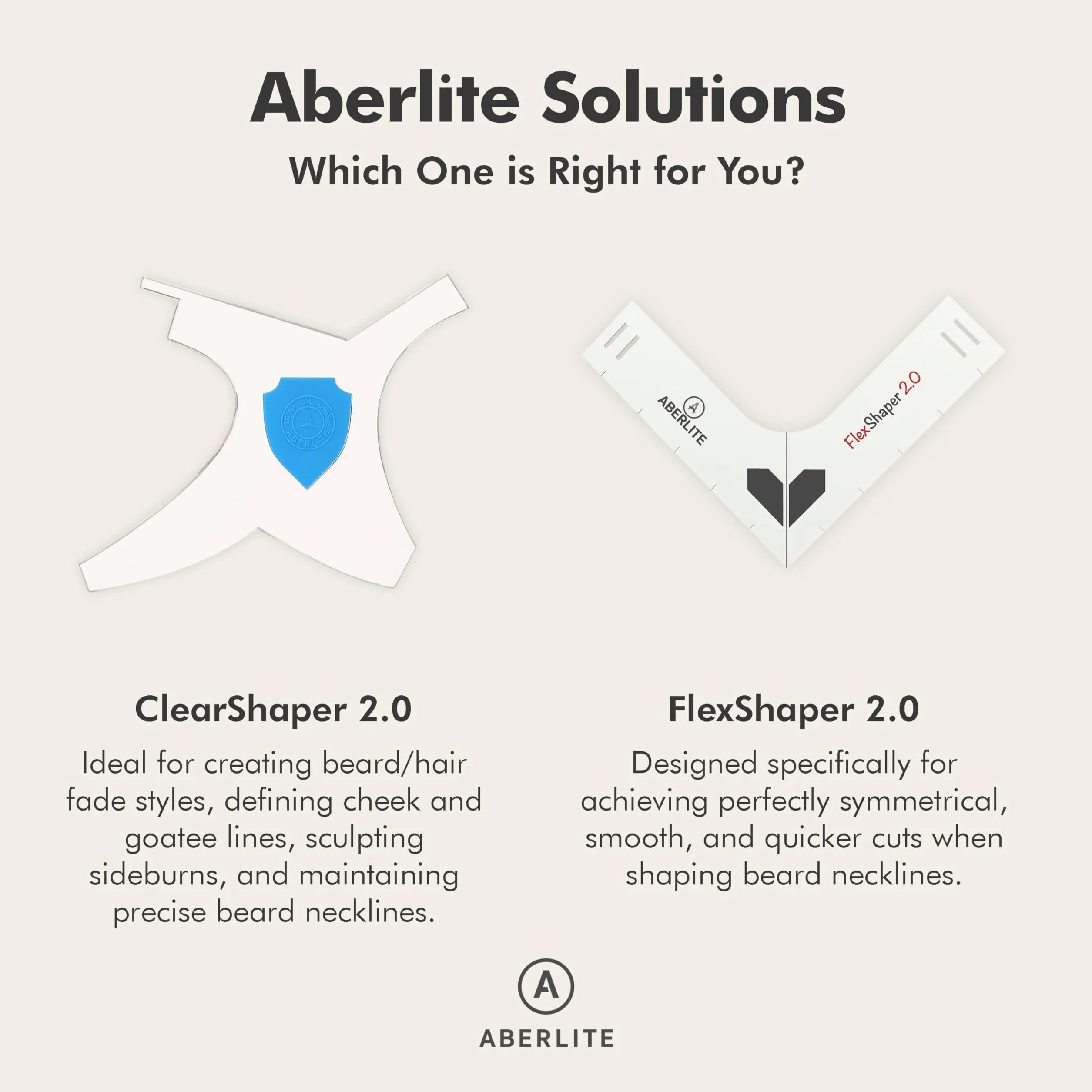 Aberlite Flex Shaper 2.0 modellatore per barba da uomo kit stencil allineamento bianco