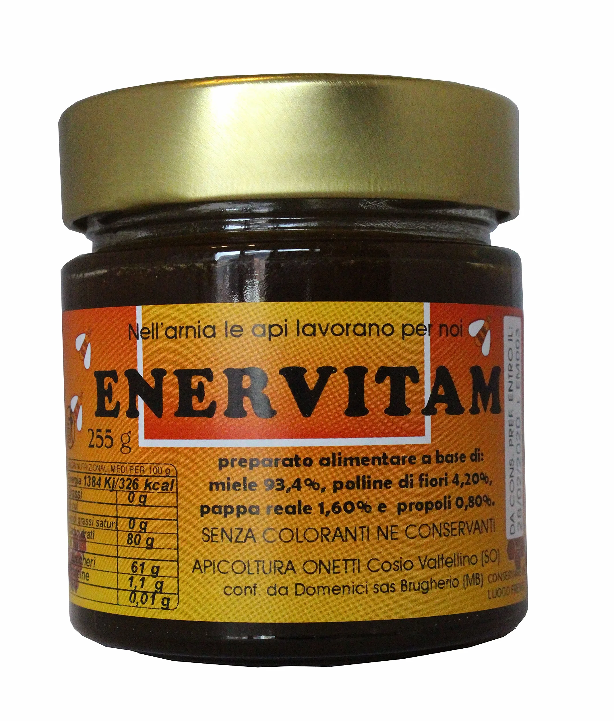 ENERVITAM energetico naturale miele pappa reale polline propoli 250 g