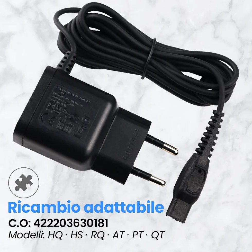 Anakel Home Caricatore compatibile Philips OneBlade 15V 5.4W 350mAh Nero