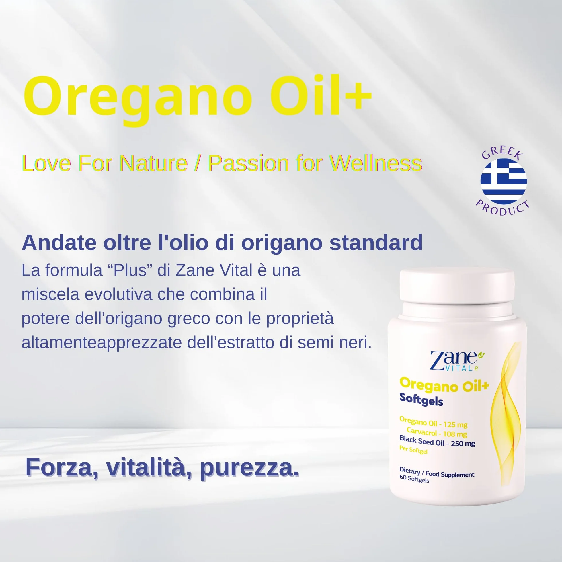 Zane Vital Olio di Origano e Olio di Cumino Nero – Capsule Molli con Carvacrolo e Timochinone – Integratore Alimentare – 60 Capsule