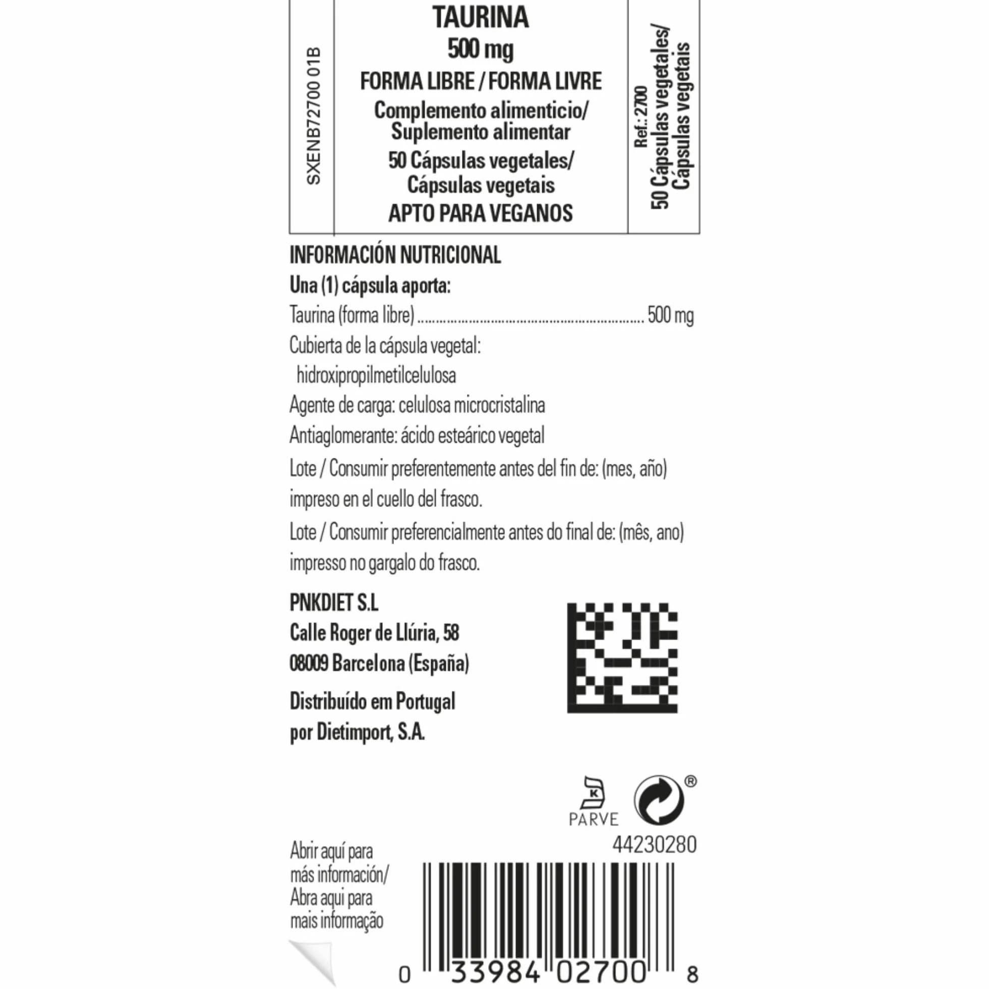 Solgar Amino Taurina 500 50 capsule vegetali