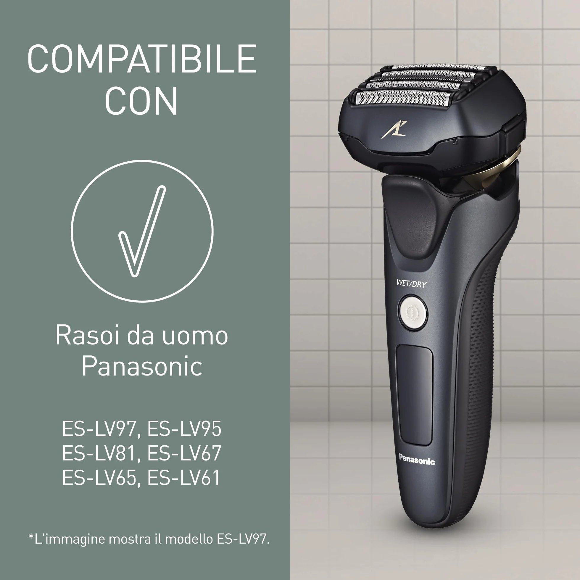 Panasonic WES9173Y1361 Testina di Ricambio per Rasoi Elettrici Uomo ES-LV65/ES-LV95/ES-LV81/ES-LV61, Lamina Esterna Originale