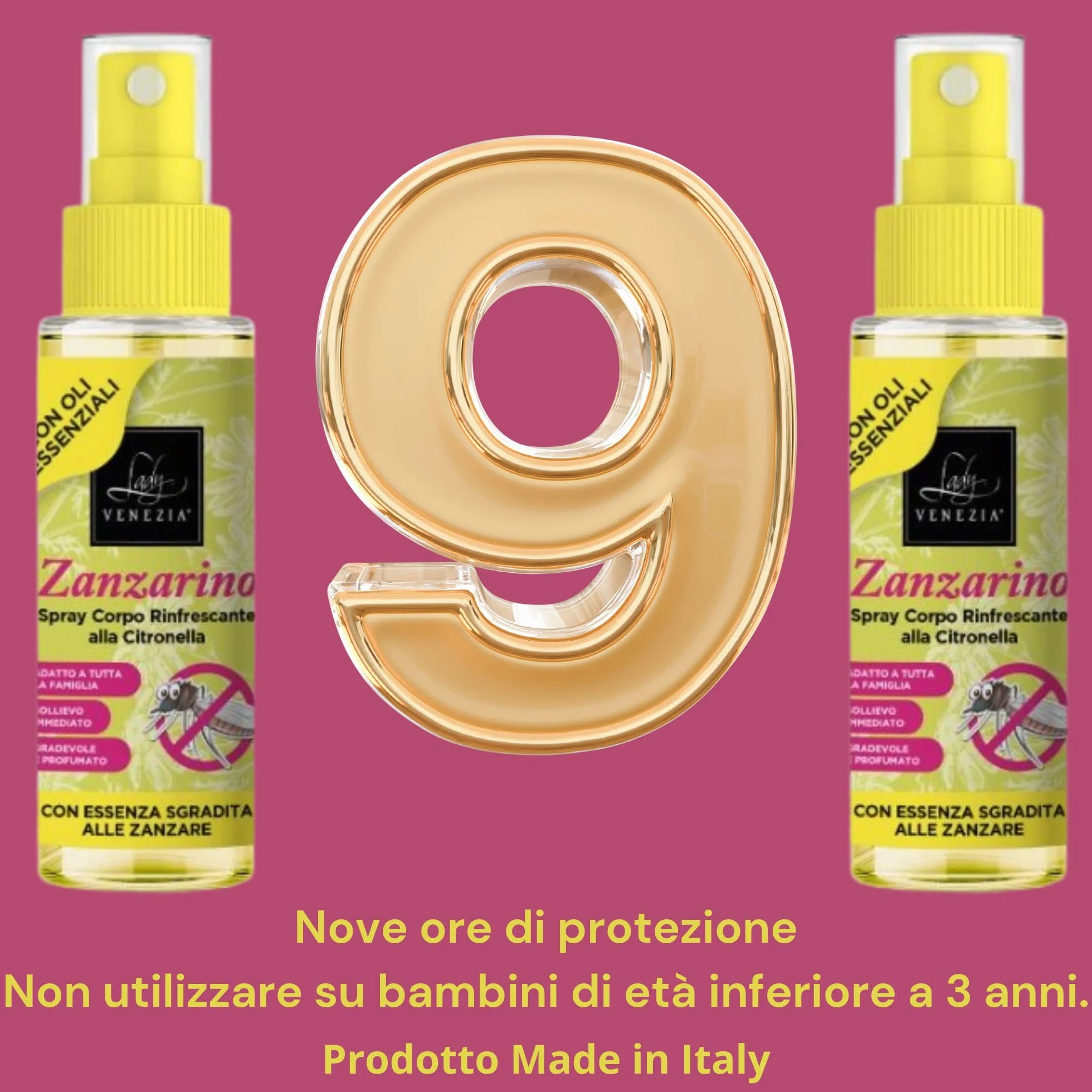 Lady Venezia Repellente Zanzare Spray Antizanzare 90 ml Olio Essenziale Citronella