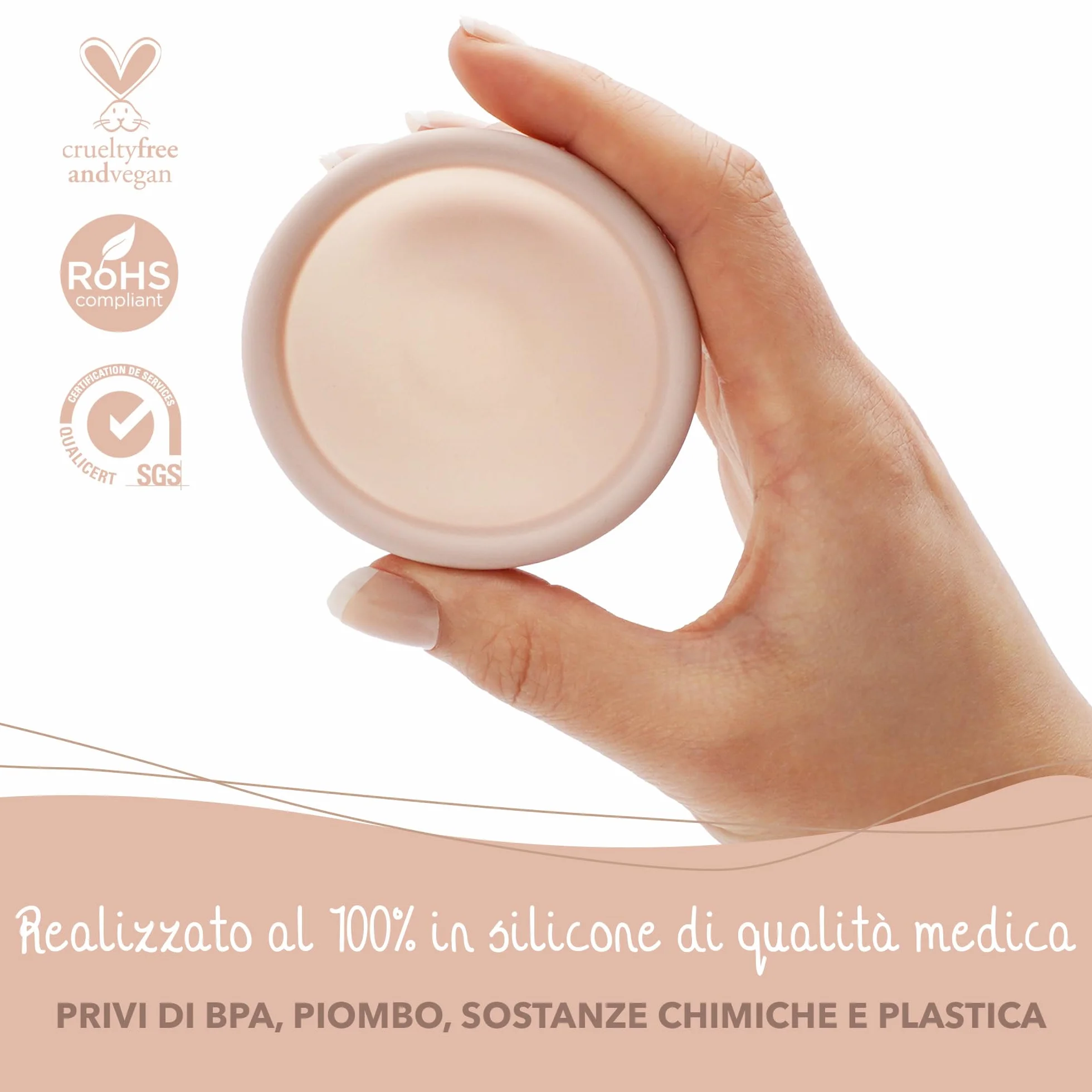 Bamboozy Disco Menstruale con Custodia in Silicone (M) - Disco Menstruale Sostenibile e Riutilizzabile in 100% Silicone Medicale - Senza BPA - Protegge fino a 12 ore - per Sport e Nuoto