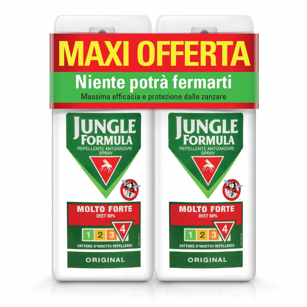 JUNGLE FORMULA Molto Forte Spray Antizanzare 9 ore Protezione 2x75 ml