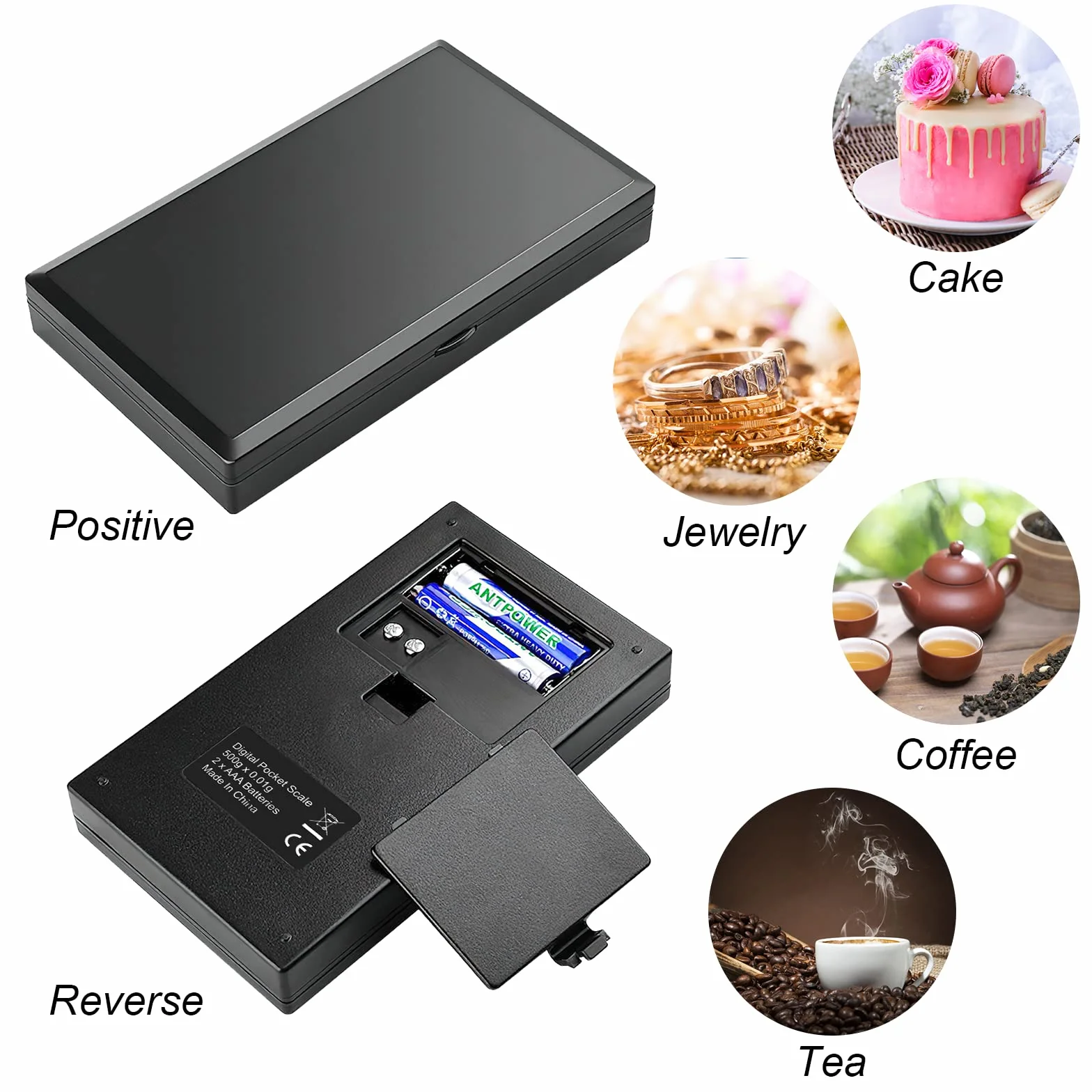 Bilancia di Precisione 500g/0.01g Portatile Digitale con Display LCD Retroilluminato, Tara, per Gioielli/Cucina/Caffè