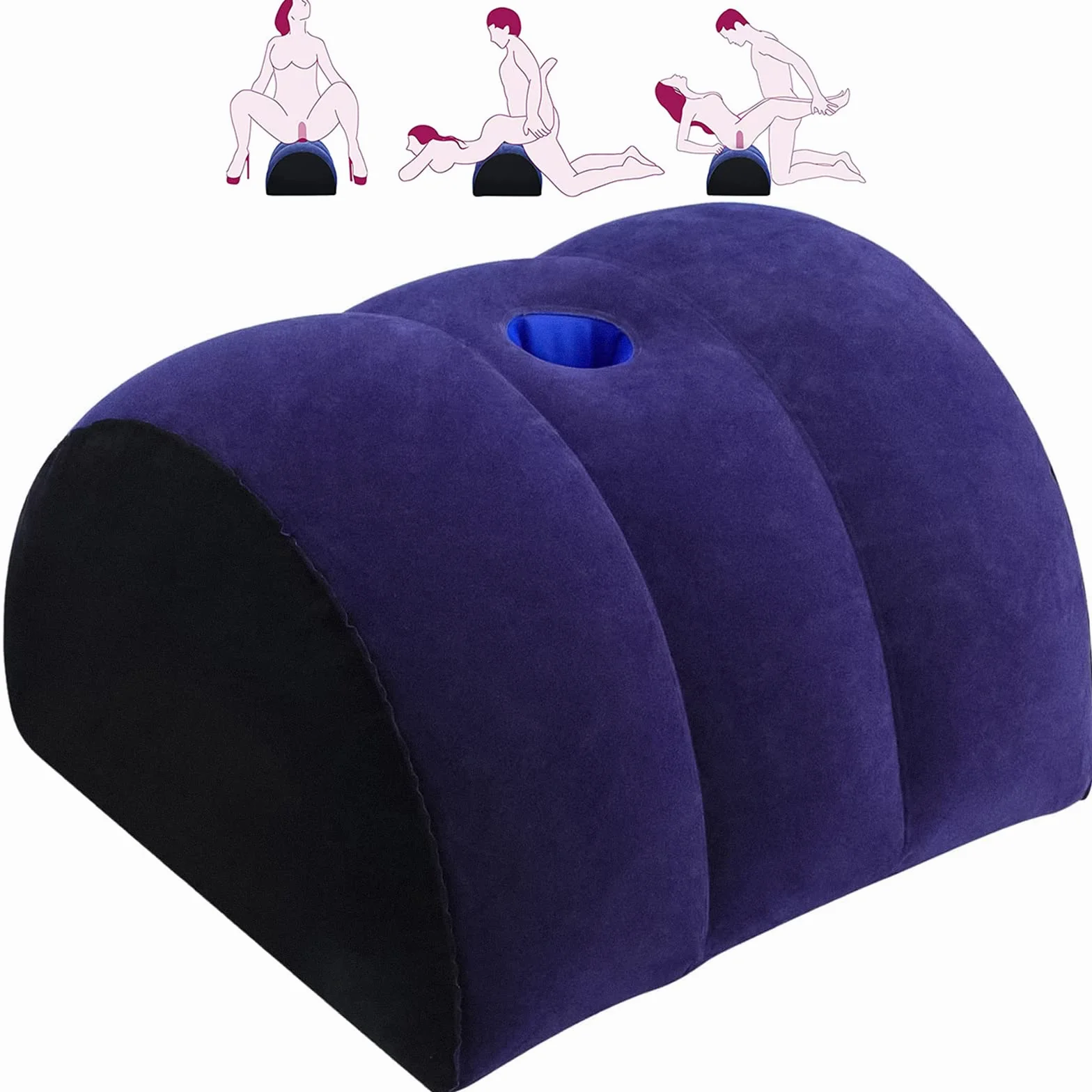 Sesso Cuscino Gonfiabile Dildo Mount Giocattoli Coppie Punto G Blu