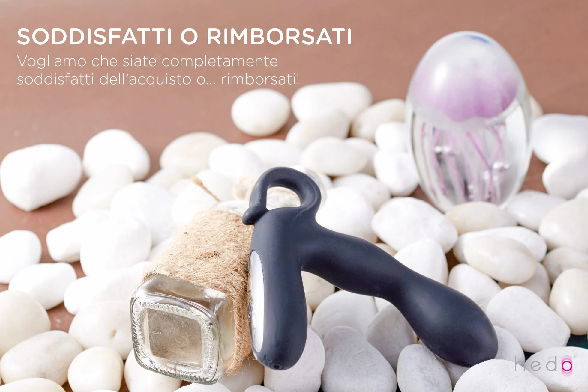 HEDO R6 | Vibratore sessuale per uomo | Massaggiatore prostatico | Silicone medico privo di PVC e ftalati | Ricaricabile | Ideale per la stimolazione della prostata | Dilatatore anale (Nero)