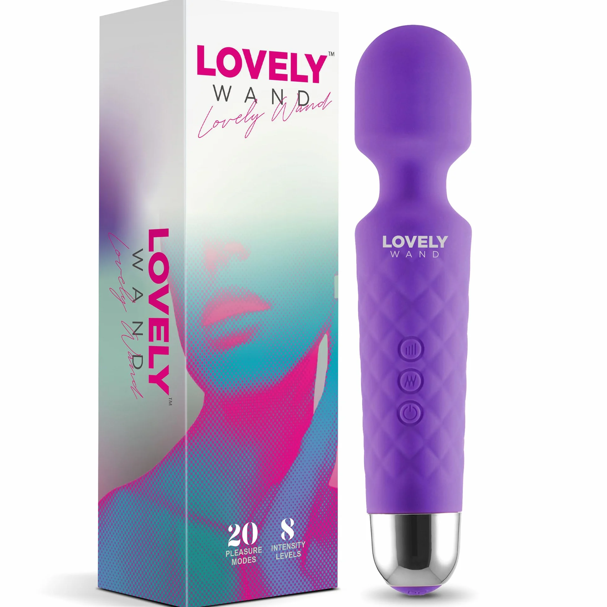 Vibratore Sessuale per Donna - Massaggiante Personale Con 8 Velocità e 20 Modalità - Stimolatore Punto G - Dildo vibrante, Vibratorepunto squirt, Giocattoli Sessuali - Lovely Wand (Viola)