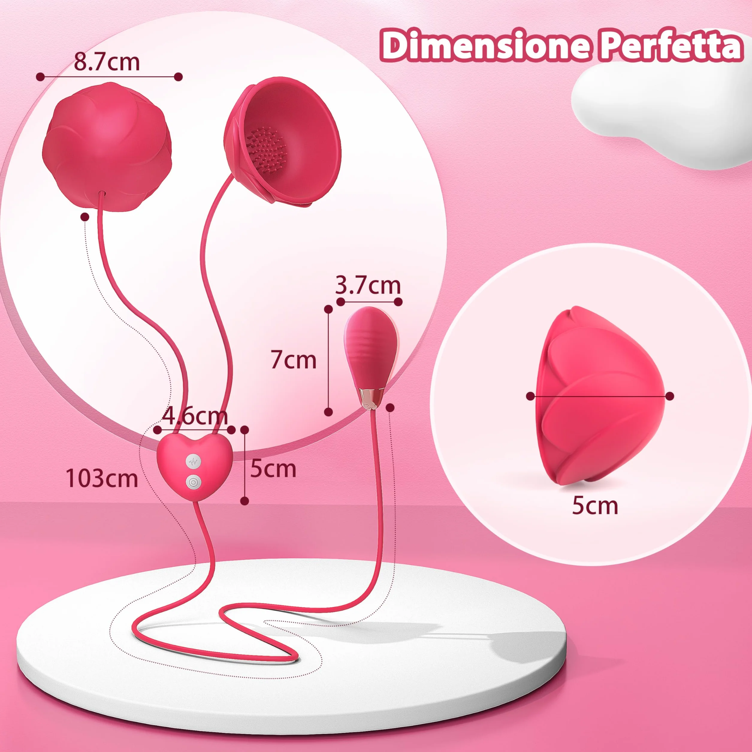 Giocattoli per Capezzoli Vibratore Sex Toys - Vibratoreper Donna Stimolatore Clitorideo Femminile Sex Toy Succhia Clotoride, 9 Modalità di Vibrazione Vibratore per Capezzoli per BDSM Coppie di Donne