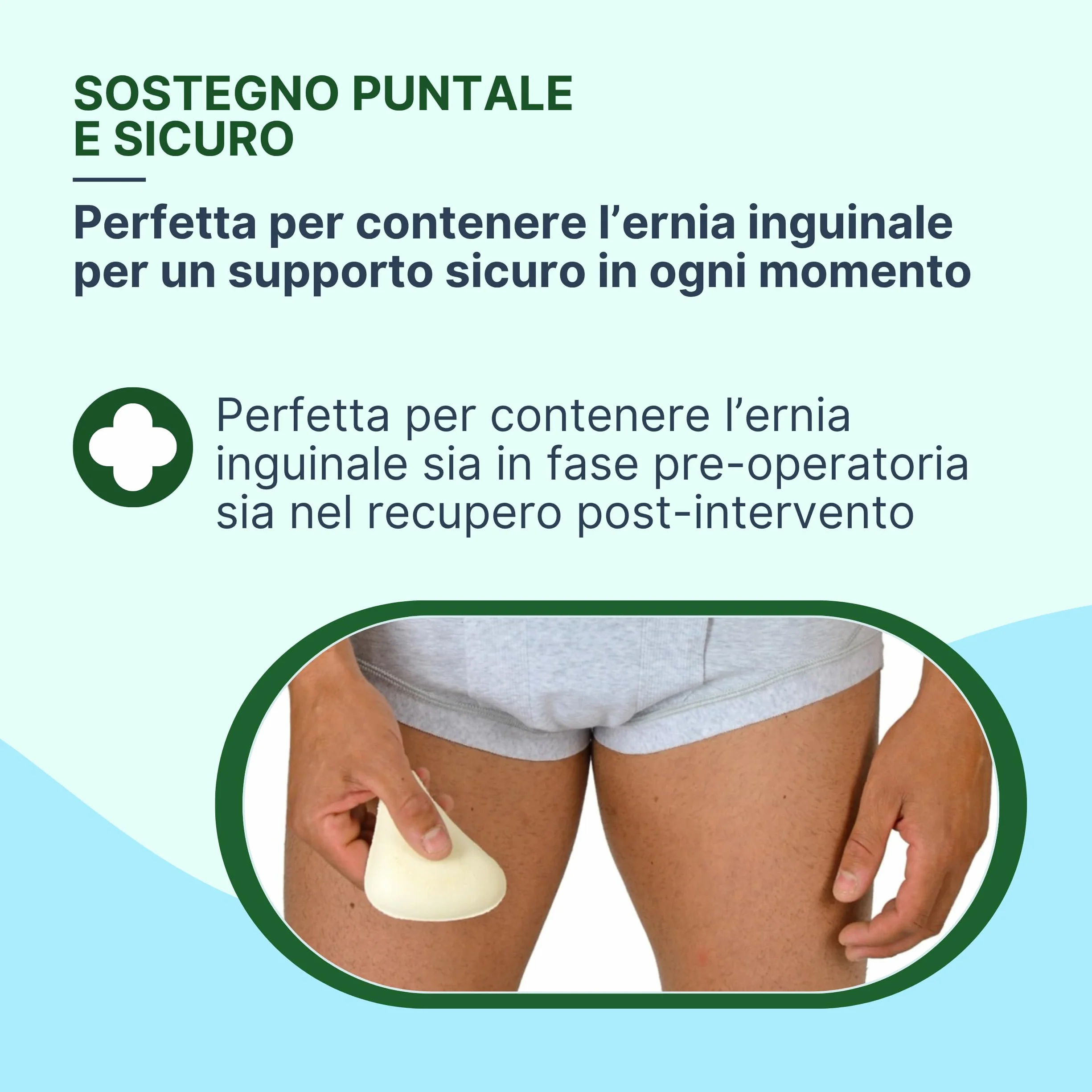 REMEDIA ONE – Pelotta Ernia Inguinale Destra, Cuscinetto di Compressione per Slip Ernia Inguinale Uomo e Boxer Contenitivi – Destra