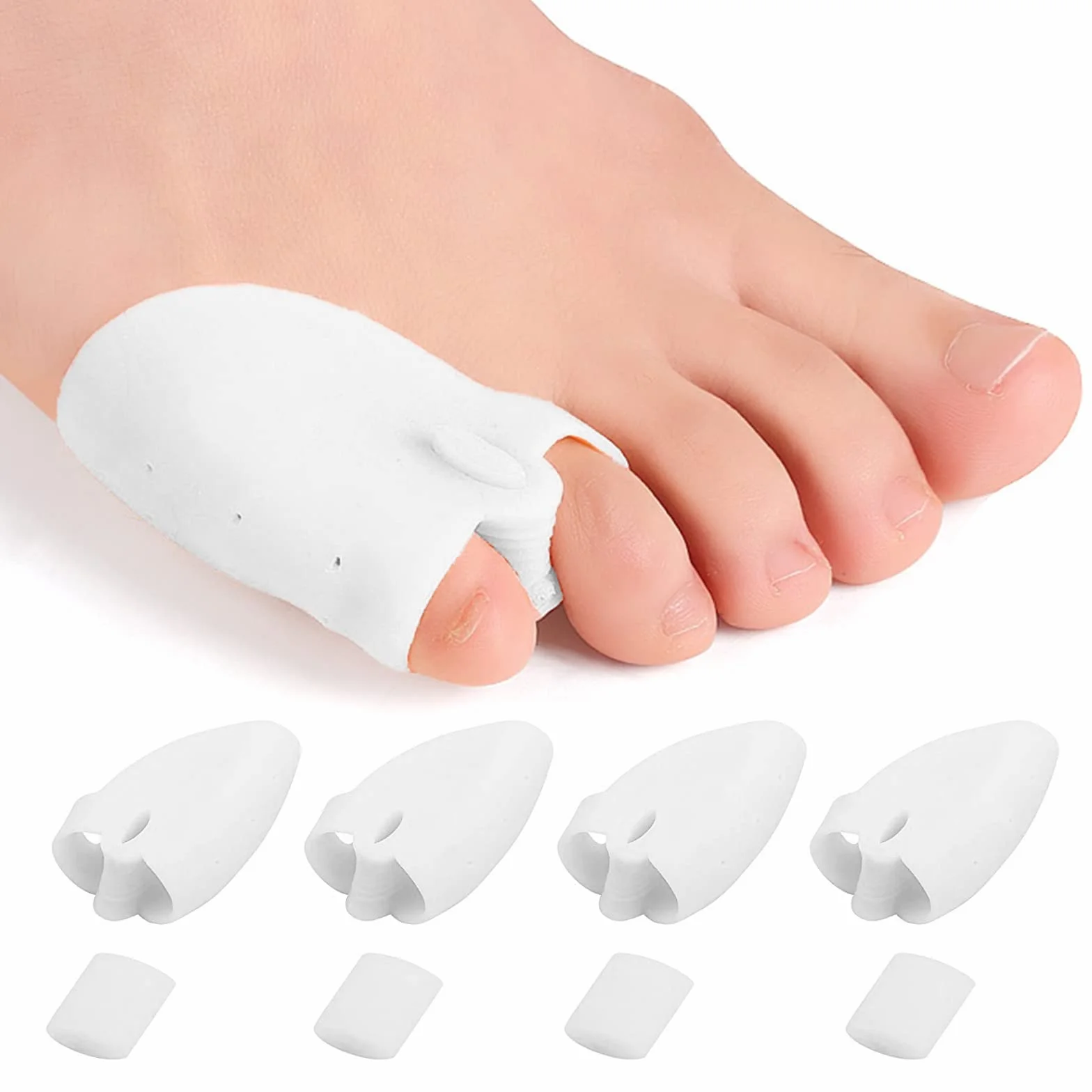 Separatori per Dita dei Piedi in Silicone 4 Pezzi per Alluce Valgo Sollievo Dolore