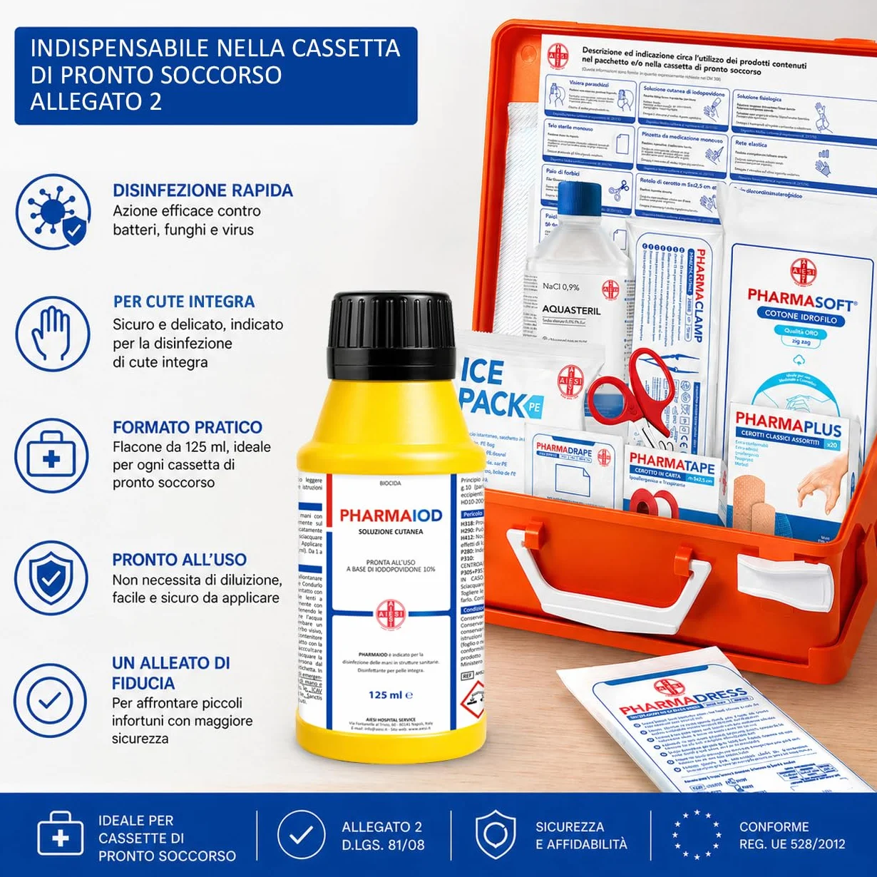 AIESI Disinfettante Iodopovidone 10% 125 ml PHARMAIOD