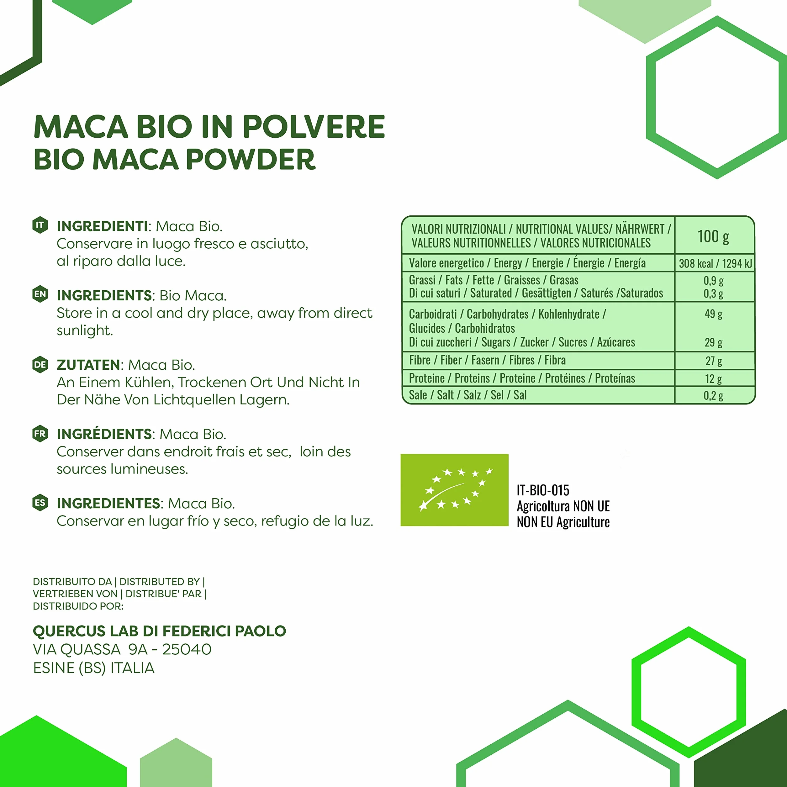 ERBOTECH, Maca Peruviana BIO in Polvere, Busta da 100 g, Ricca Fonte di Minerali, Vitamina B, Vitamina C, Vitamina E, Senza Glutine, Adatto a Vegetariani e Vegani